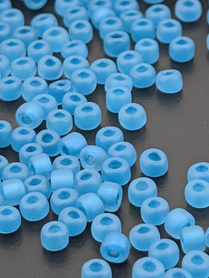Turquoise Blue Matsuno Seed Beads - Translucent Matte Size 6, 15g Pack