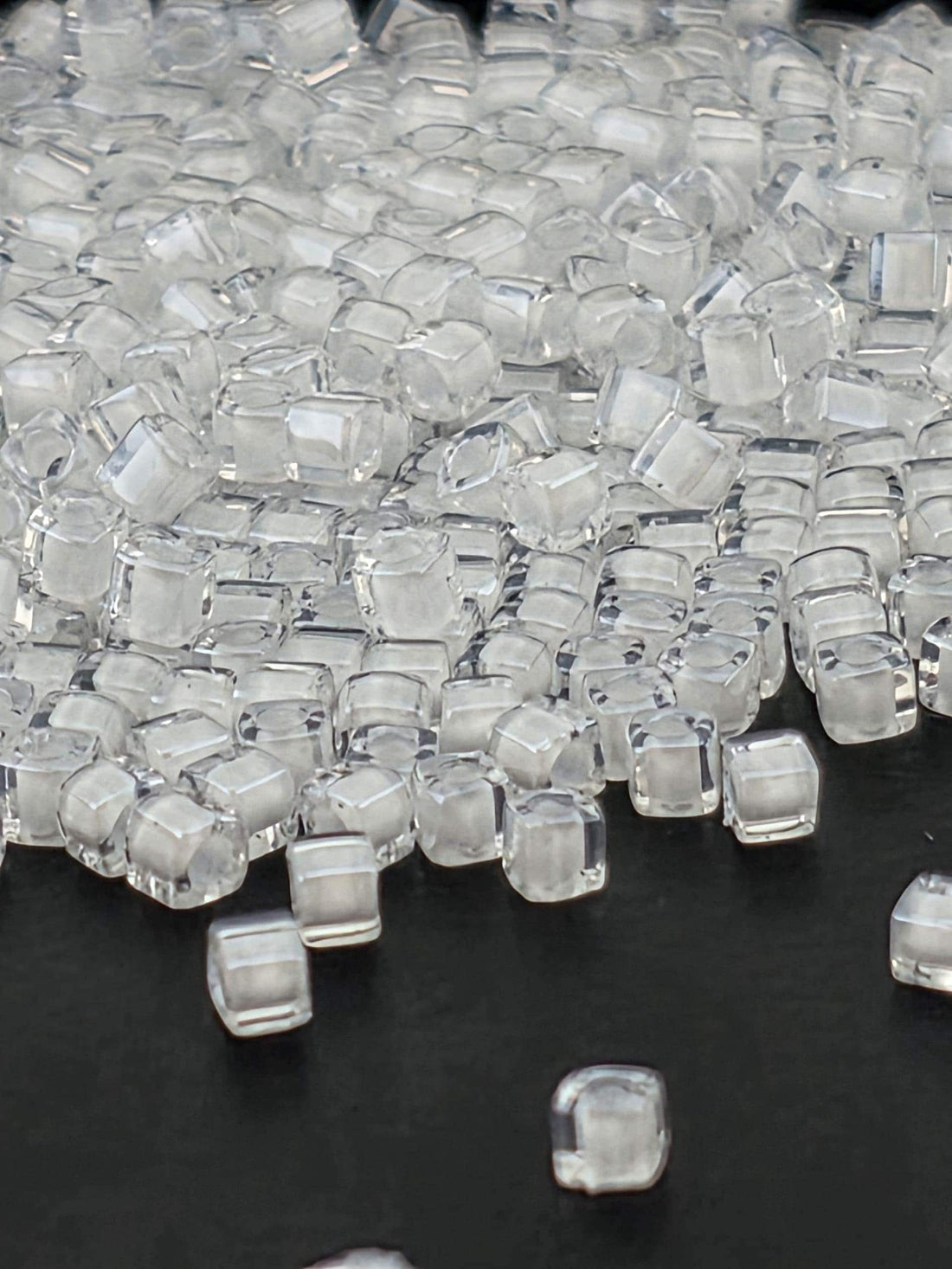 Miyuki Square/Cubes Crystal/White Inside Color Lined Sparkle Size 1.5mm