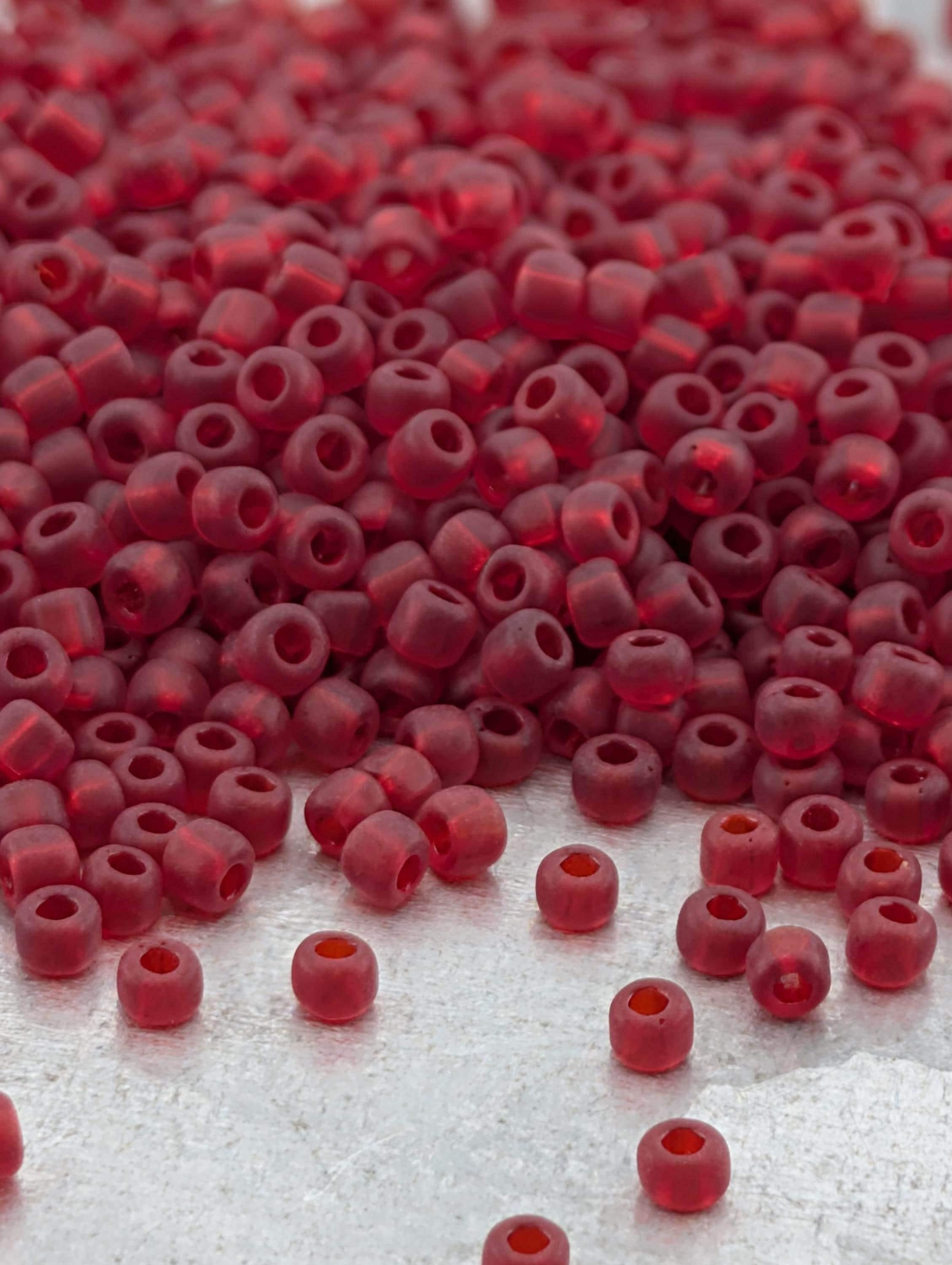 1898SB Translucent Matte Red 11/0 Round Matsuno Seed Beads (15g, ~1650 pcs)