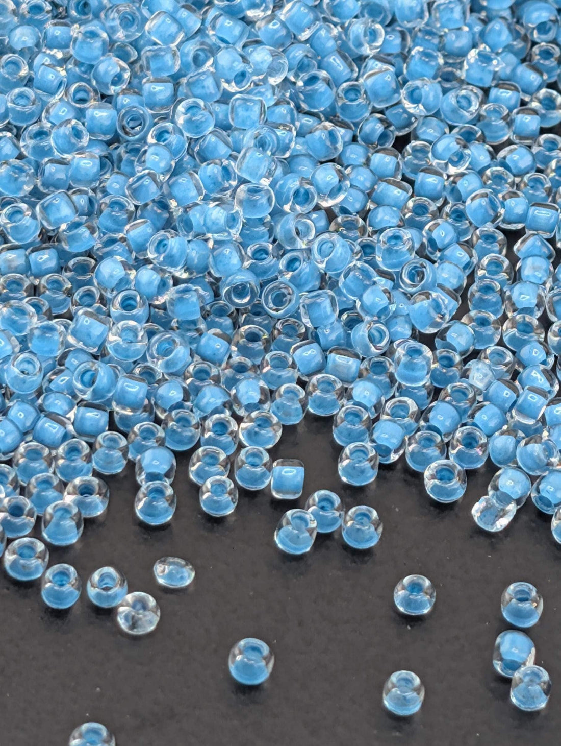 Matsuno Seed Beads: Turquoise Blue Translucent - Round Glass 11/0