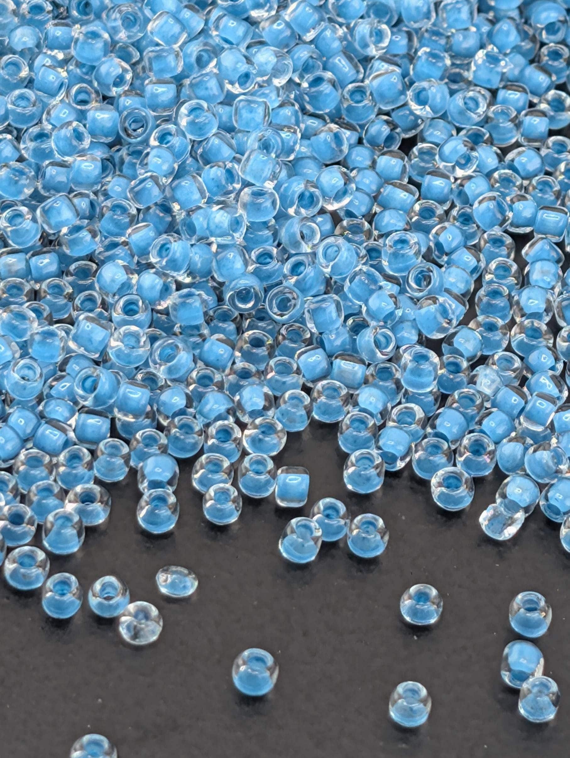 Matsuno Seed Beads: Turquoise Blue Translucent - Round Glass 11/0