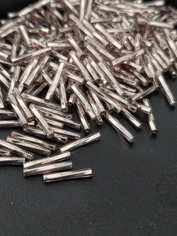 Miyuki Twisted Bugles 2x12 Light Amethyst Translucent Silver-Lined Size 2x12mm