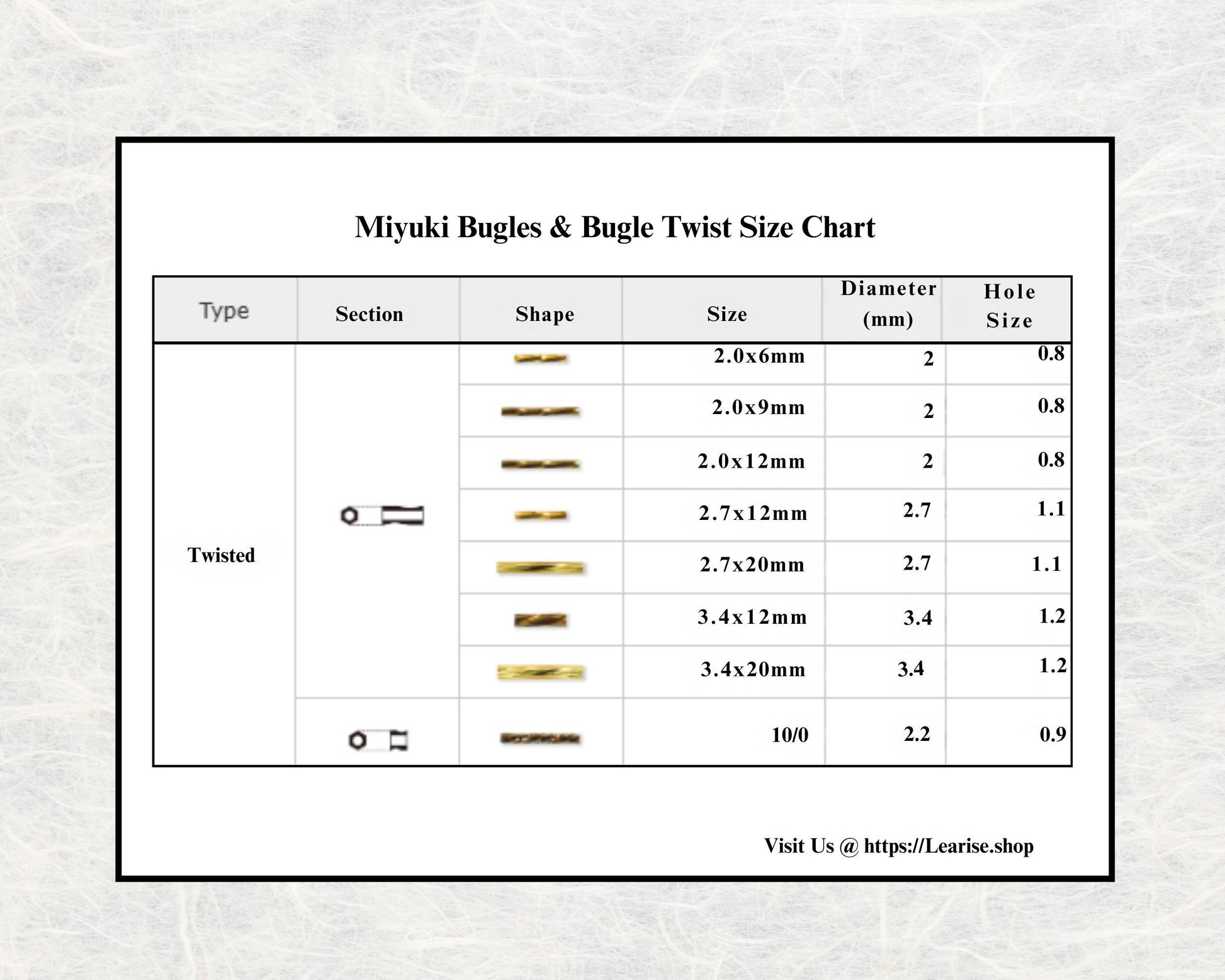 Miyuki Twisted Bugles 2x12 Crystal Translucent Silver-Lined Size 2x12mm