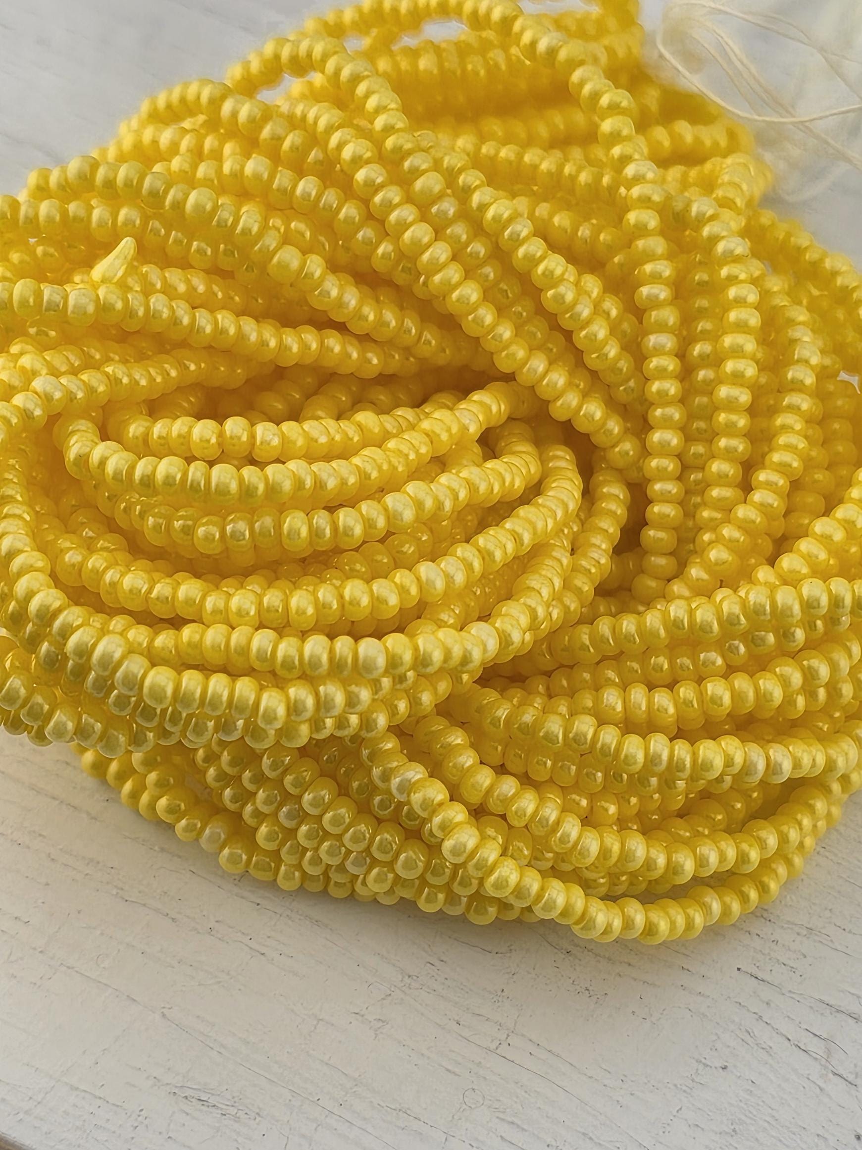 Crafting Yellow Dyed Czech Seed Beads, Terra Tone (11/0, 18g)