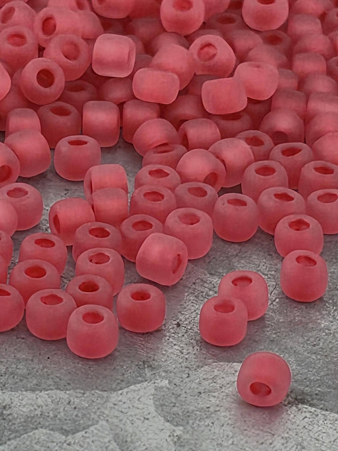 Translucent Matte Pink Seed Beads - Japanese 6/0, 15g Package