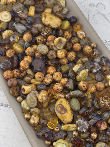 Exclusive "Moroccan Lantern" Mix Czech Pressed Glass Beads: Boho Jewelry Making Supply (30g pkg)