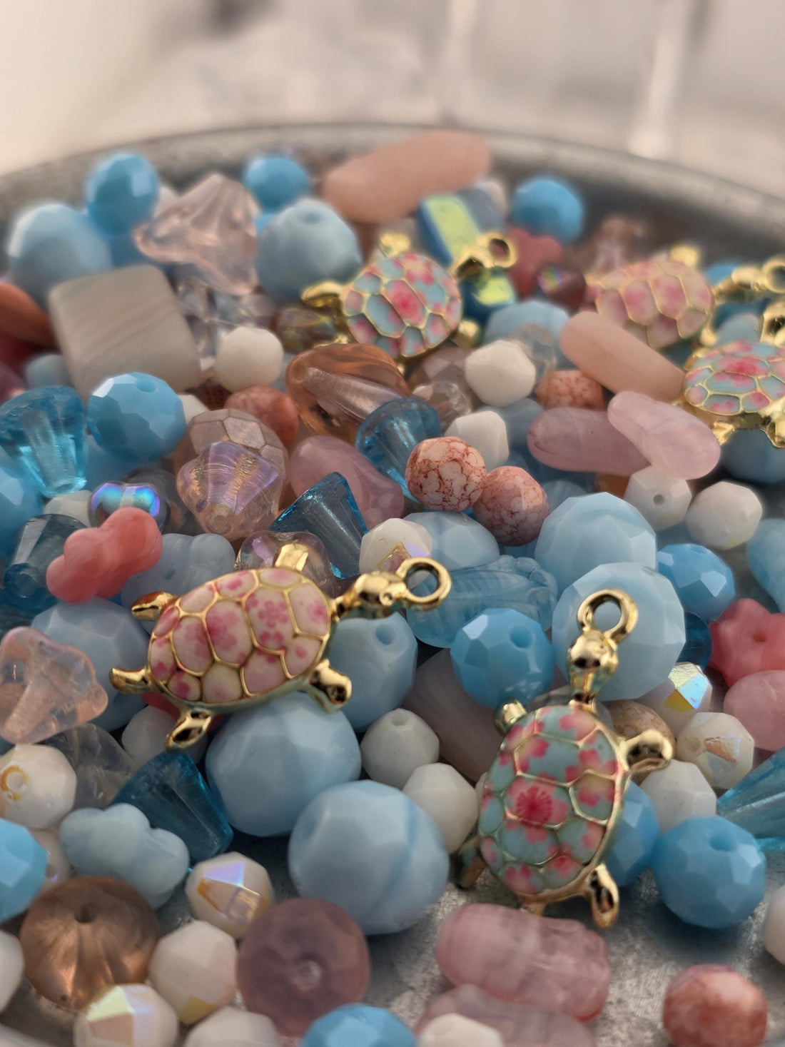 Exclusive "Turtle Blossoms" Bead Mix: Colorful DIY Jewelry Making Supplies (30g Pkg)