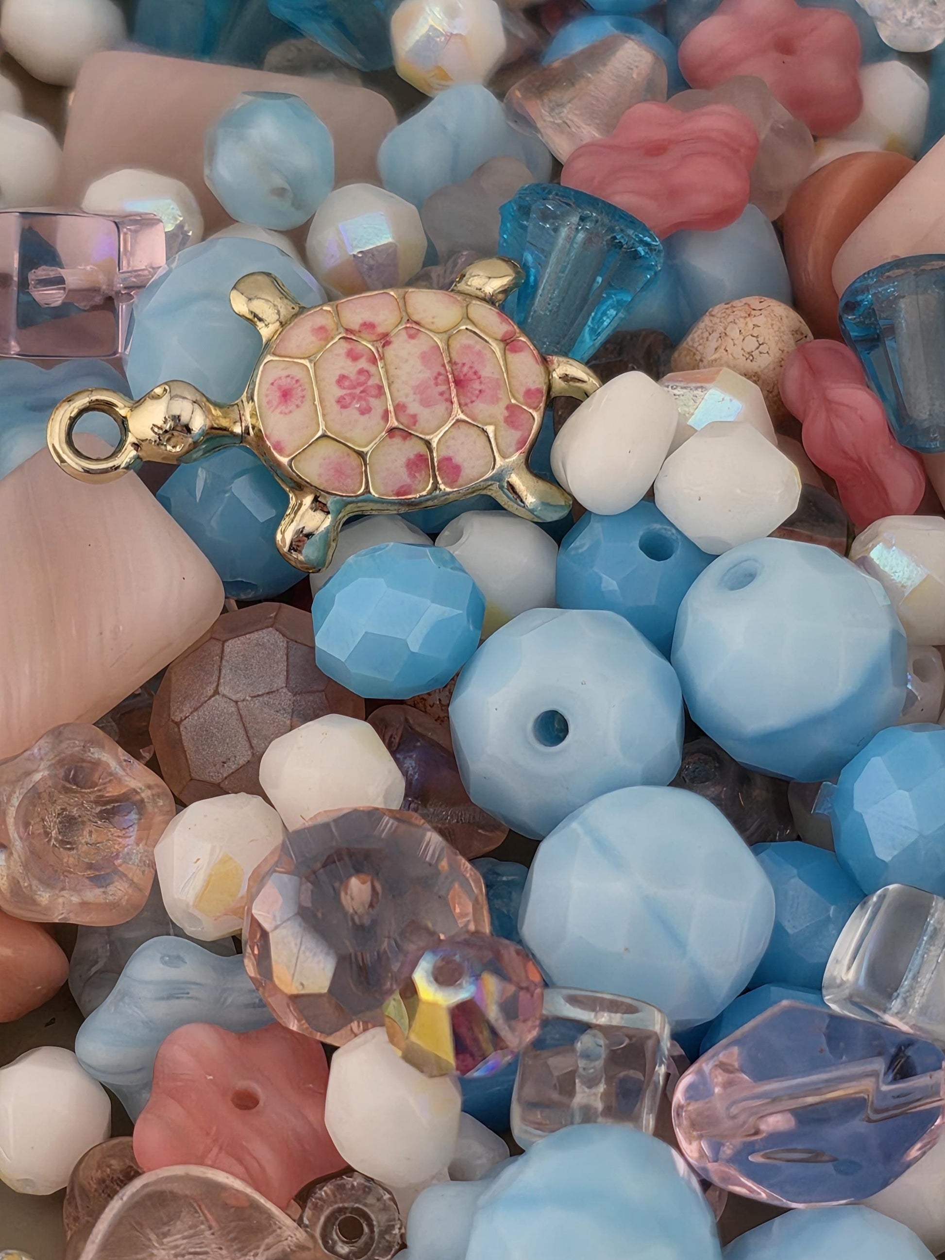 Exclusive "Turtle Blossoms" Bead Mix: Colorful DIY Jewelry Making Supplies (30g Pkg)