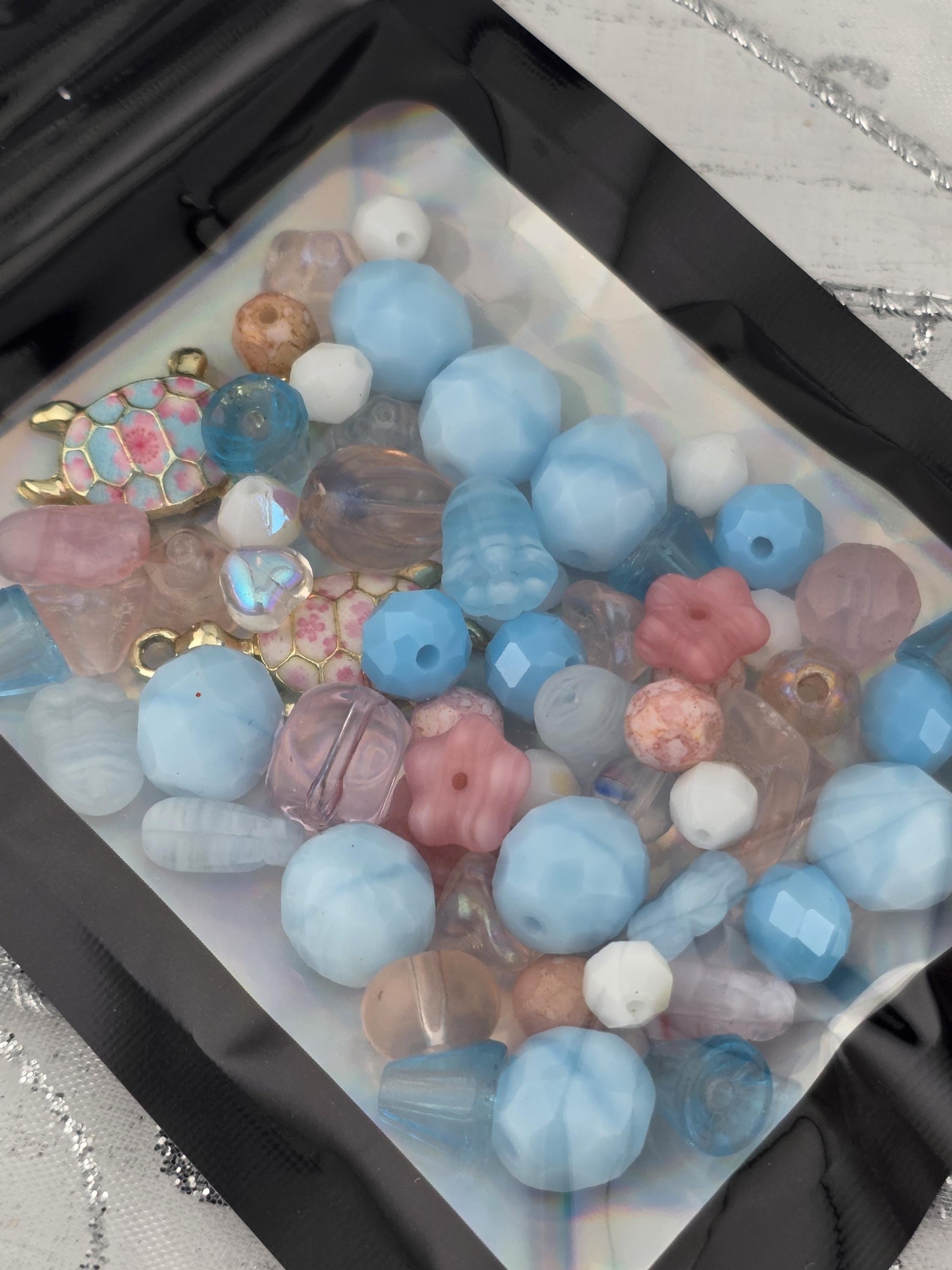 Exclusive "Turtle Blossoms" Bead Mix: Colorful DIY Jewelry Making Supplies (30g Pkg)