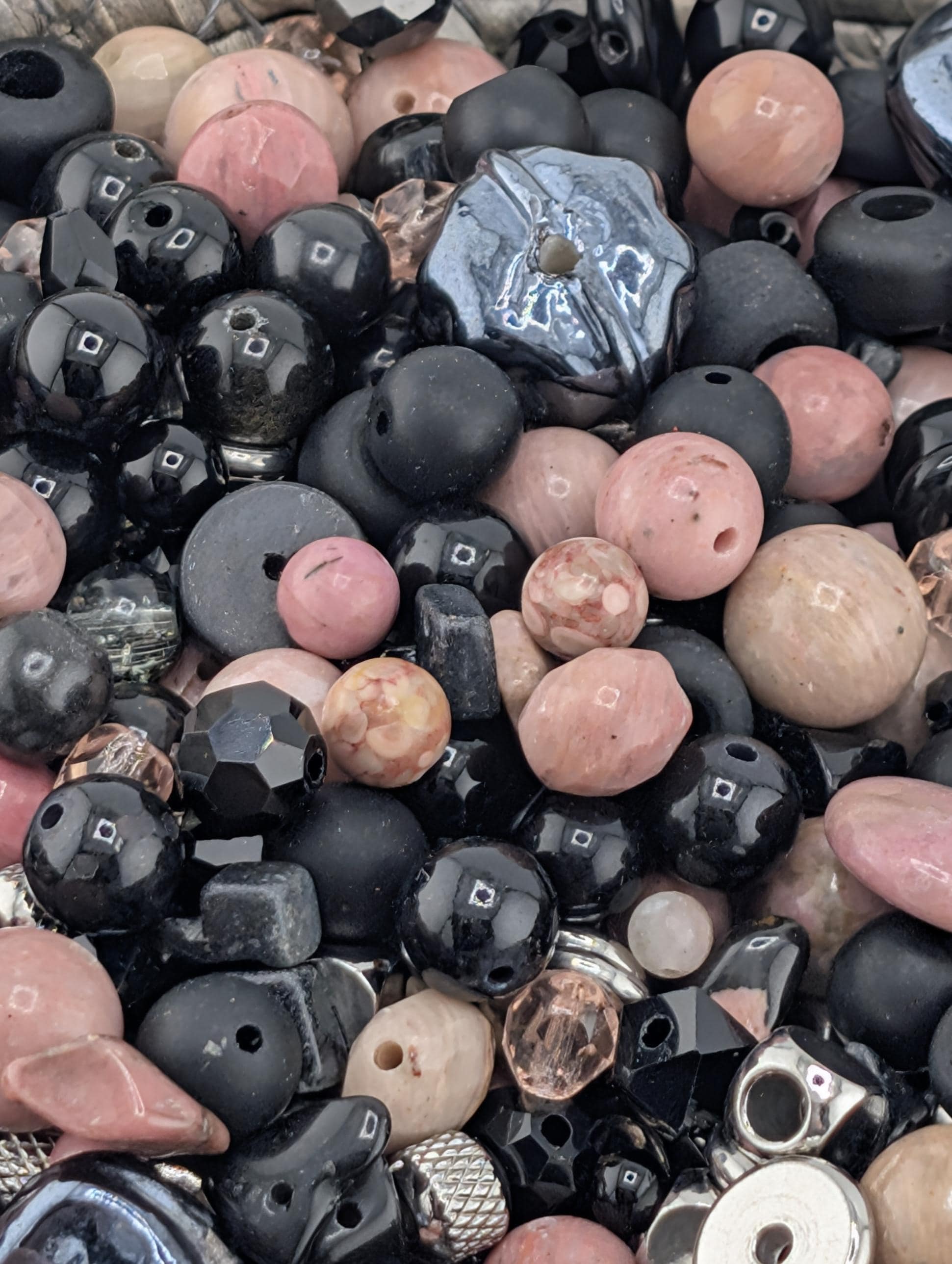 Exclusive "Volcanic Bloom" Gemstone Bead Soup Mix: 2oz Natural Stone Jewelry Making