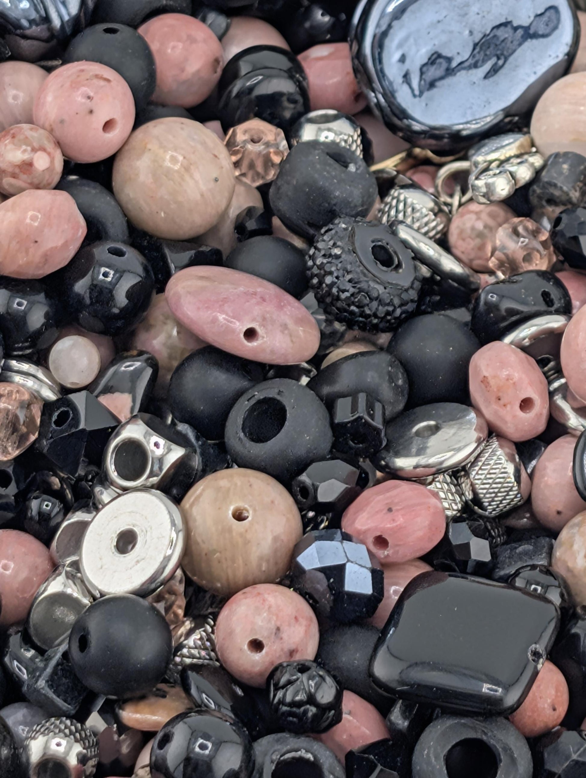 Exclusive "Volcanic Bloom" Gemstone Bead Soup Mix: 2oz Natural Stone Jewelry Making