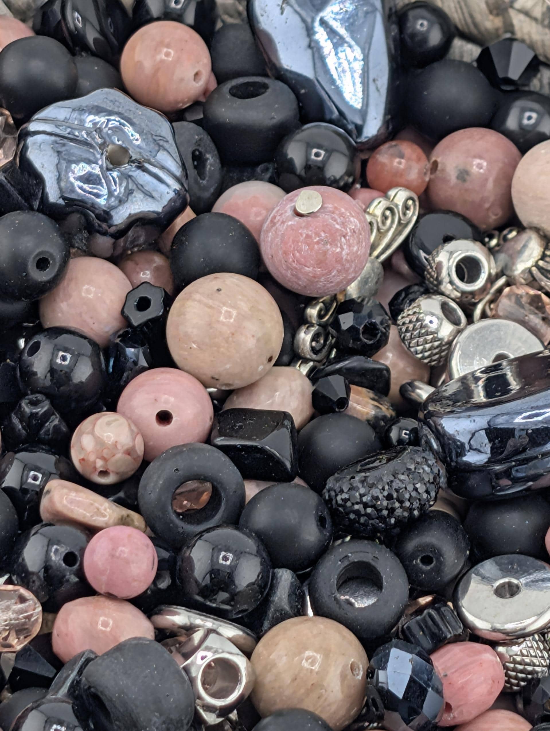 Exclusive "Volcanic Bloom" Gemstone Bead Soup Mix: 2oz Natural Stone Jewelry Making