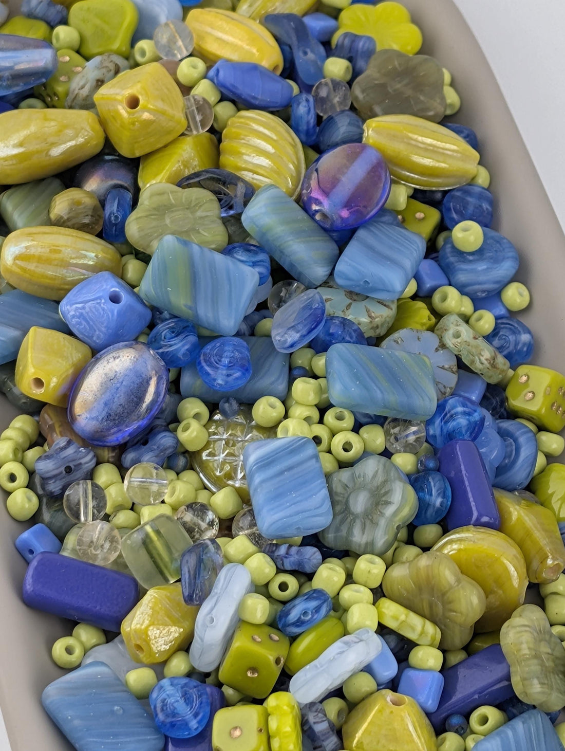 Exclusive "Blueberry Limeade" Czech Glass Bead Mix (2oz)