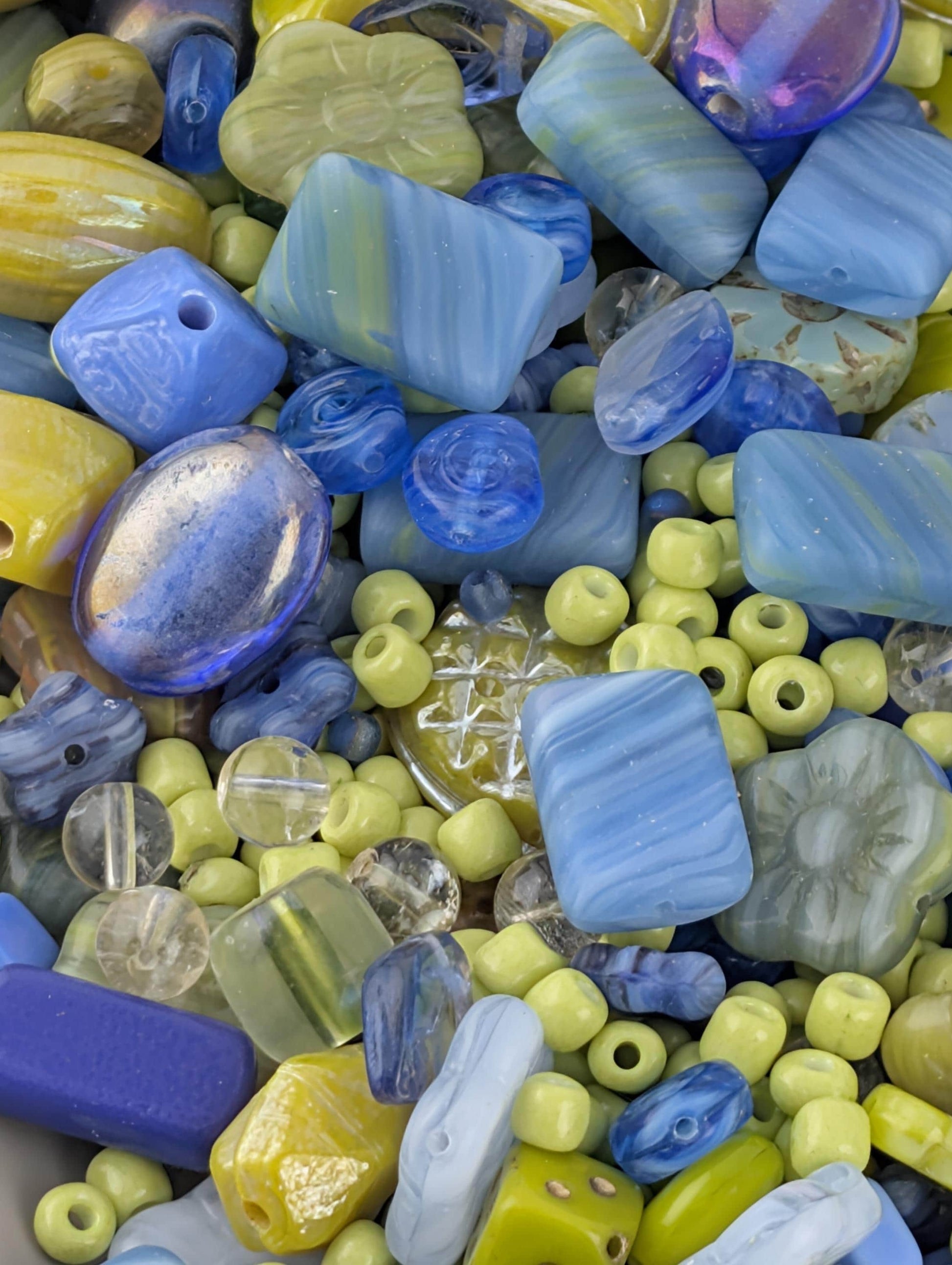 Exclusive "Blueberry Limeade" Czech Glass Bead Mix (2oz)