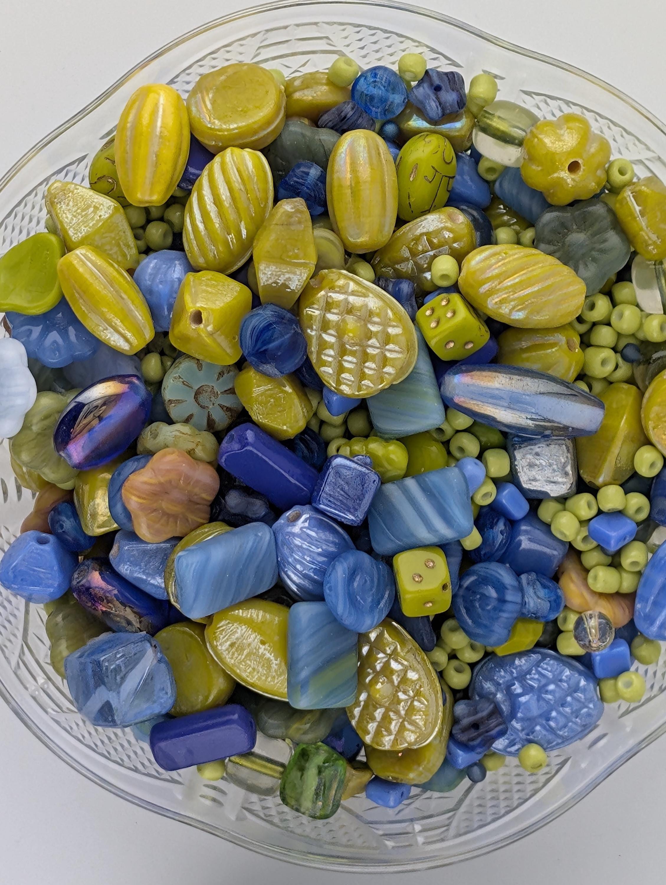 Exclusive "Blueberry Limeade" Czech Glass Bead Mix (2oz)