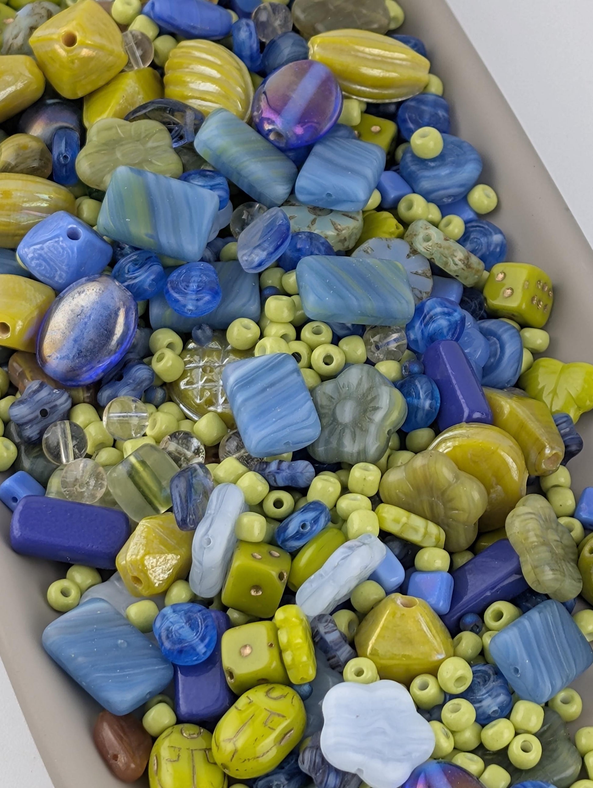 Exclusive "Blueberry Limeade" Czech Glass Bead Mix (2oz)