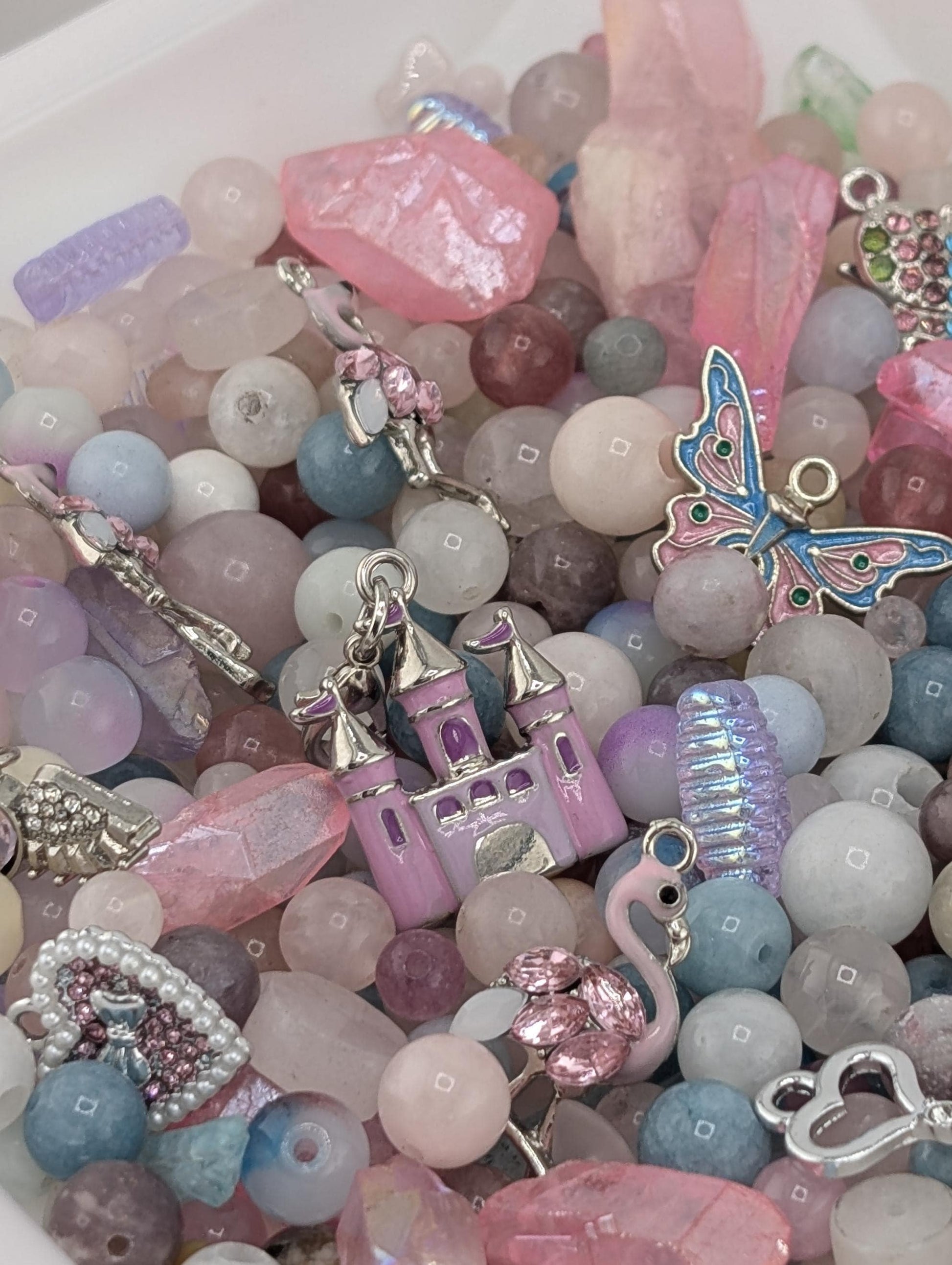 Exclusive "Flamingo Fairytale" Gemstone Bead Mix (2oz)