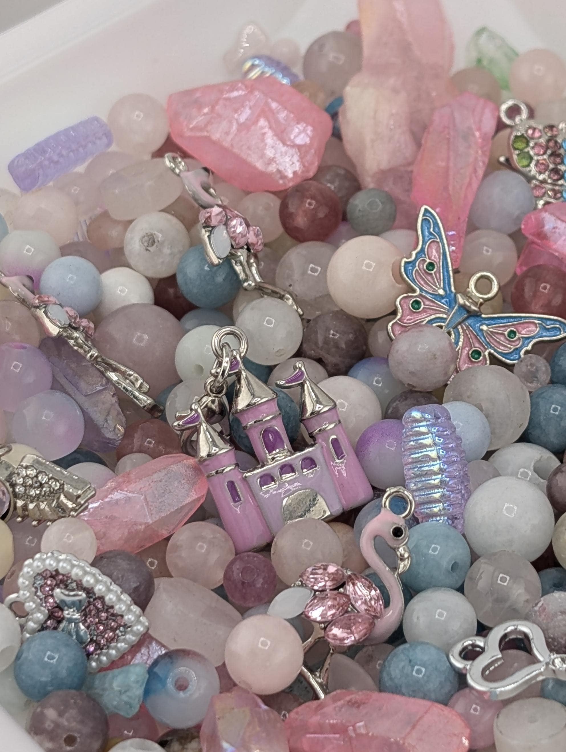 Exclusive "Flamingo Fairytale" Gemstone Bead Mix (2oz)