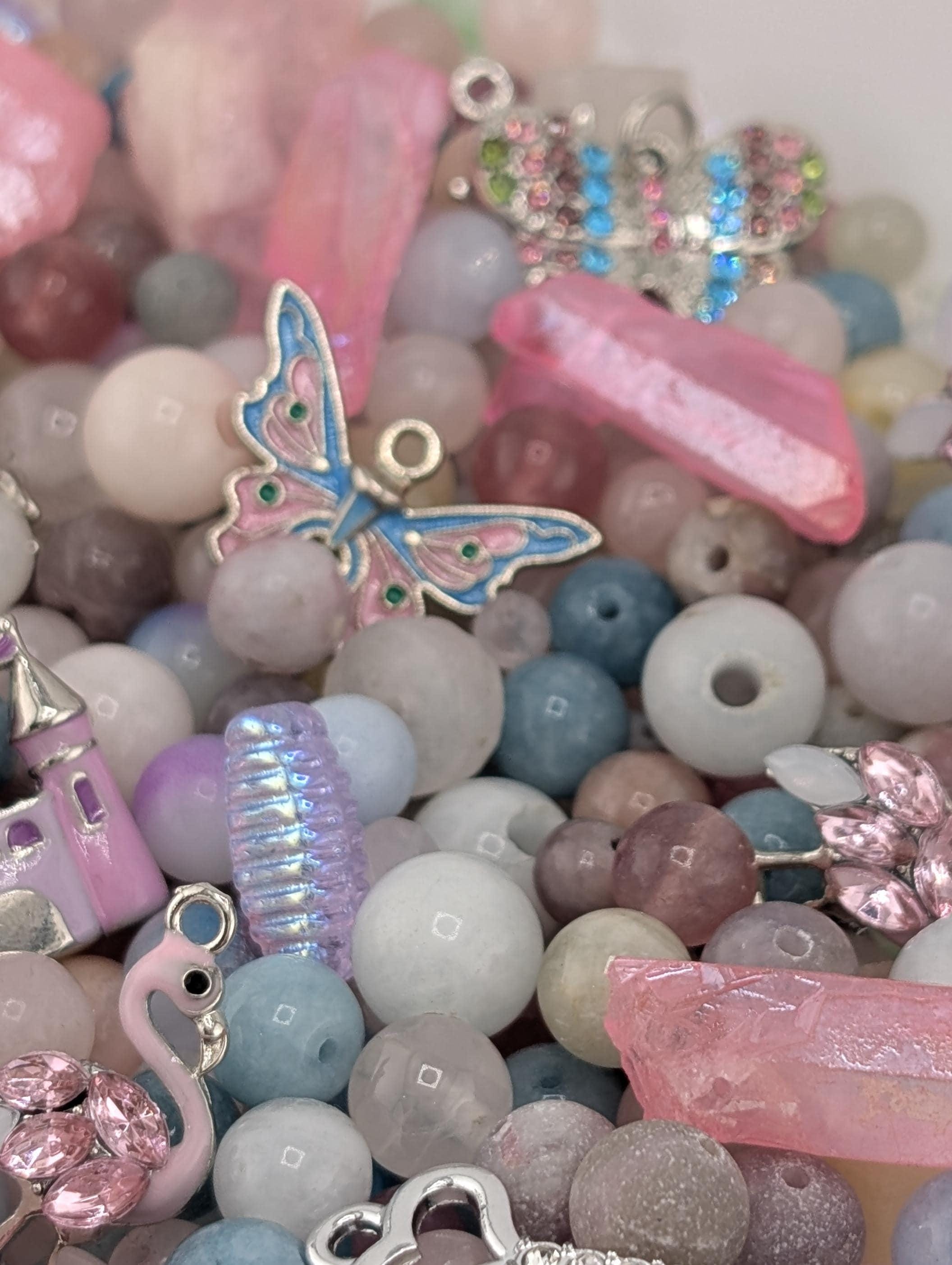 Exclusive "Flamingo Fairytale" Gemstone Bead Mix (2oz)