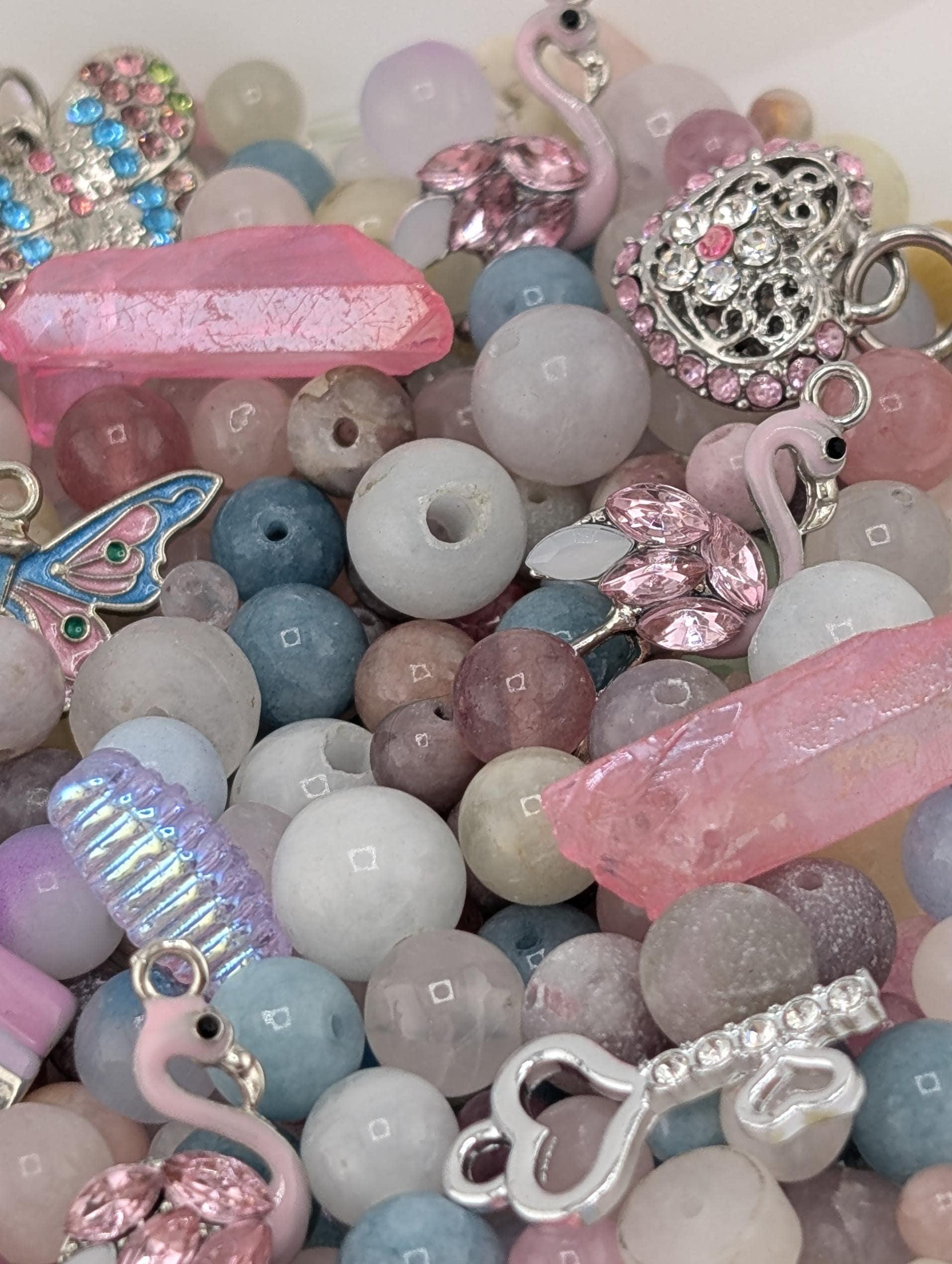 Exclusive "Flamingo Fairytale" Gemstone Bead Mix (2oz)