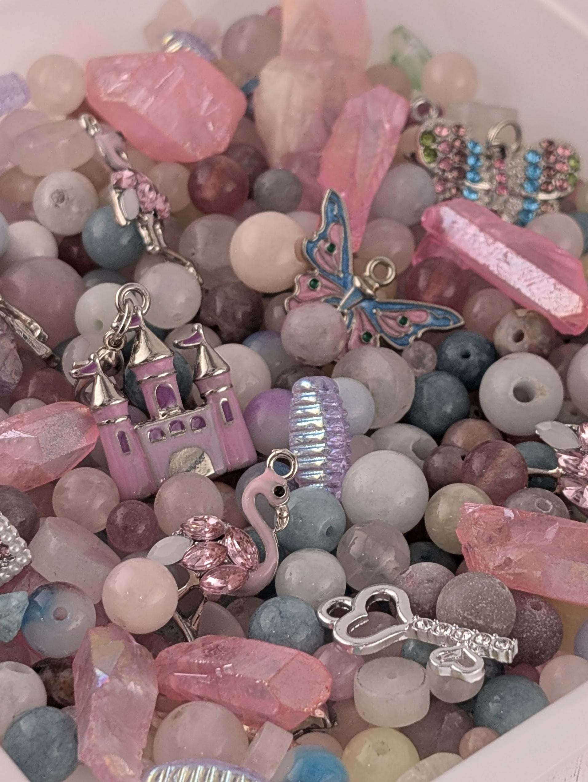 Exclusive "Flamingo Fairytale" Gemstone Bead Mix (2oz)