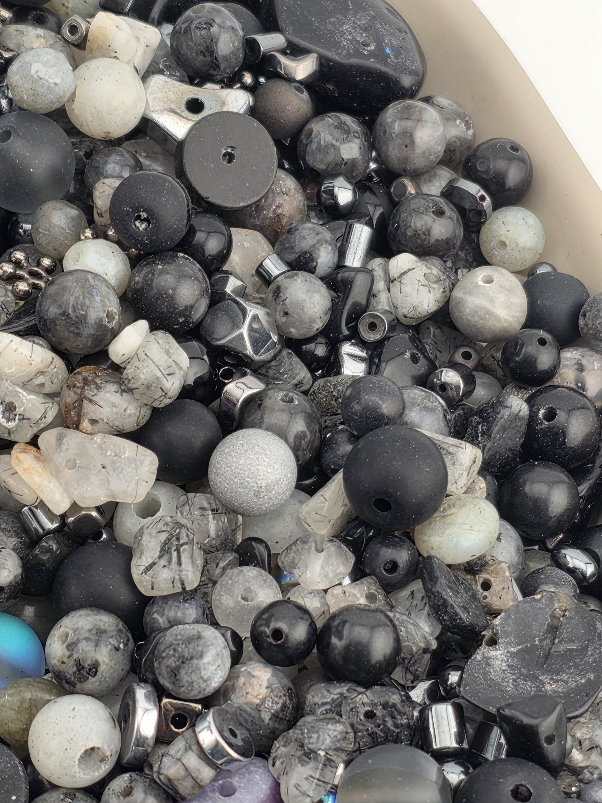 Exclusive "Thunderstone Mix" Gemstone, mixed metal & Glass Bead Mix (56g Pkg)