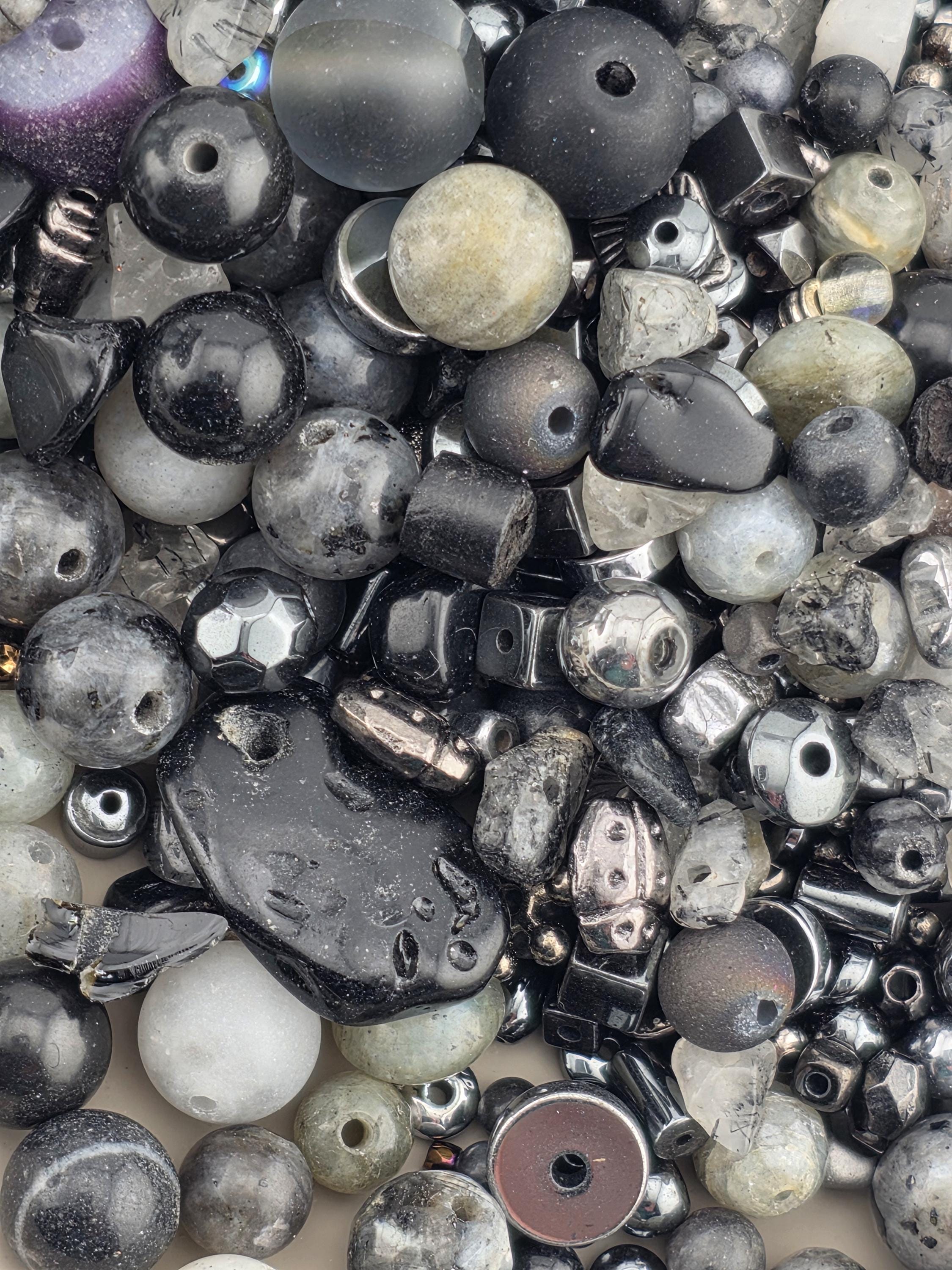 Exclusive "Thunderstone Mix" Gemstone, mixed metal & Glass Bead Mix (56g Pkg)