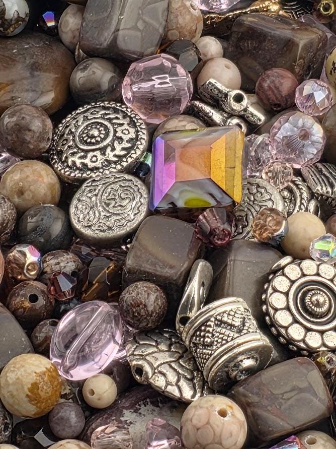 Exclusive "Mocha Swirl" Barricaded Jasper Bead Soup Mix: Natural Gemstone Jewelry Supply, Crafting Lot