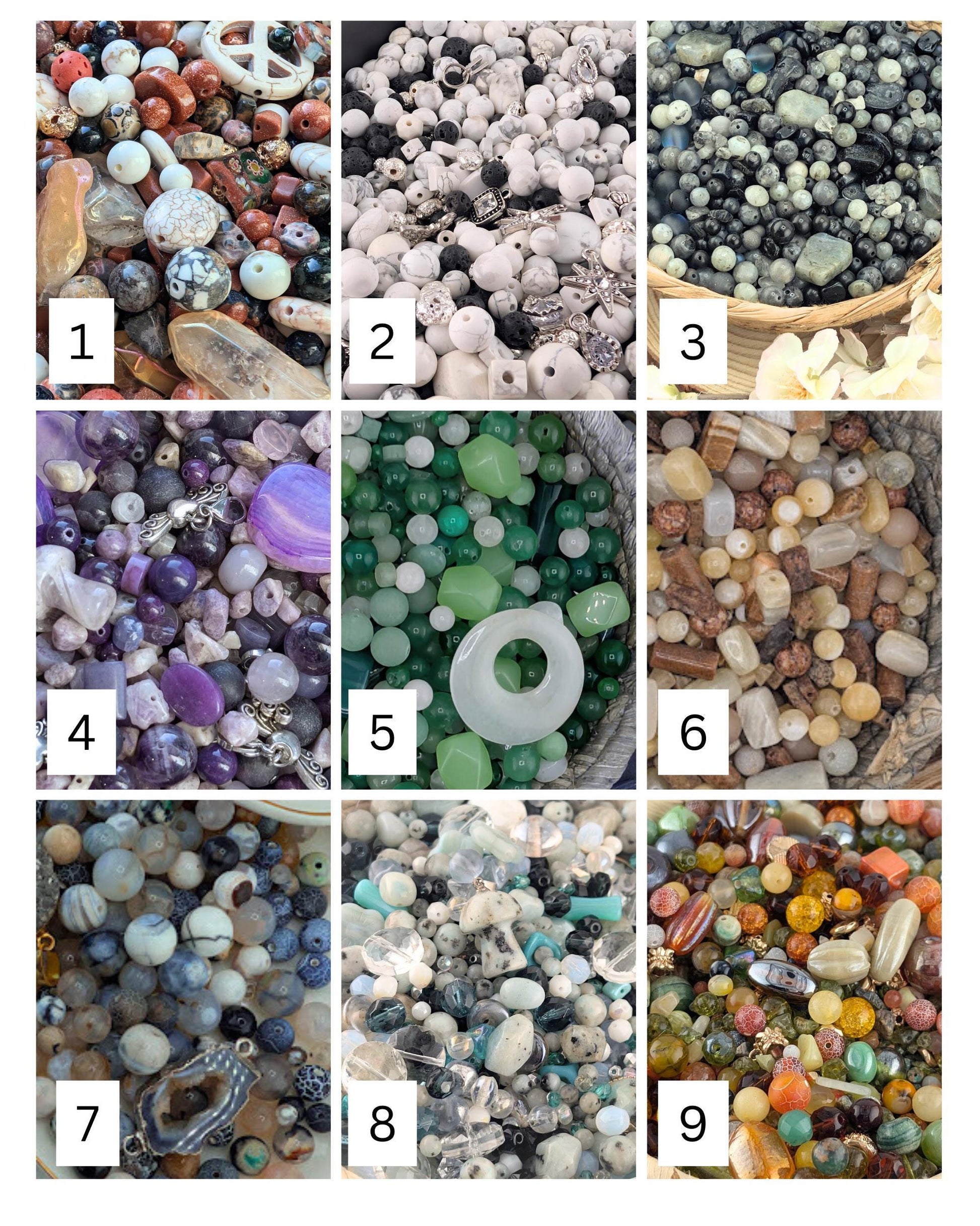 CUSTOMIZED! Gemstone Bead Mix Set: Three 4oz Packs of Natural Stone Beads You choose the mix