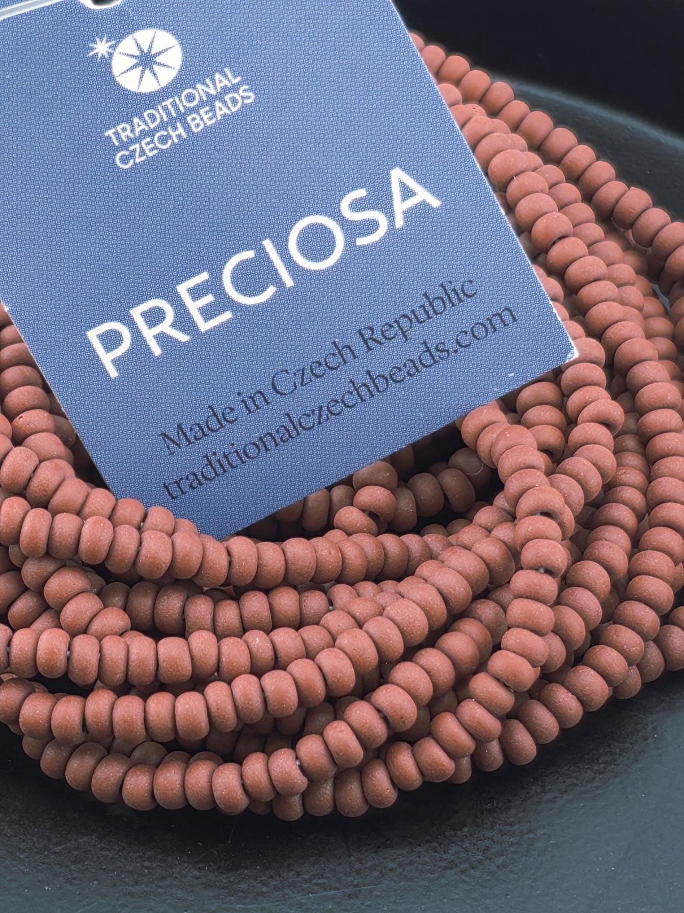 Preciosa Seed Beads, Matte Brown 8/0 (1675 Pieces, 37g Hank)