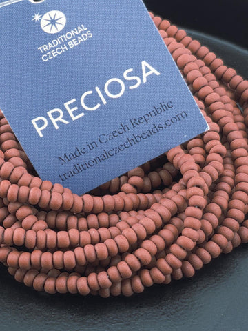 Preciosa Seed Beads, Matte Brown 8/0 (1675 Pieces, 37g Hank)