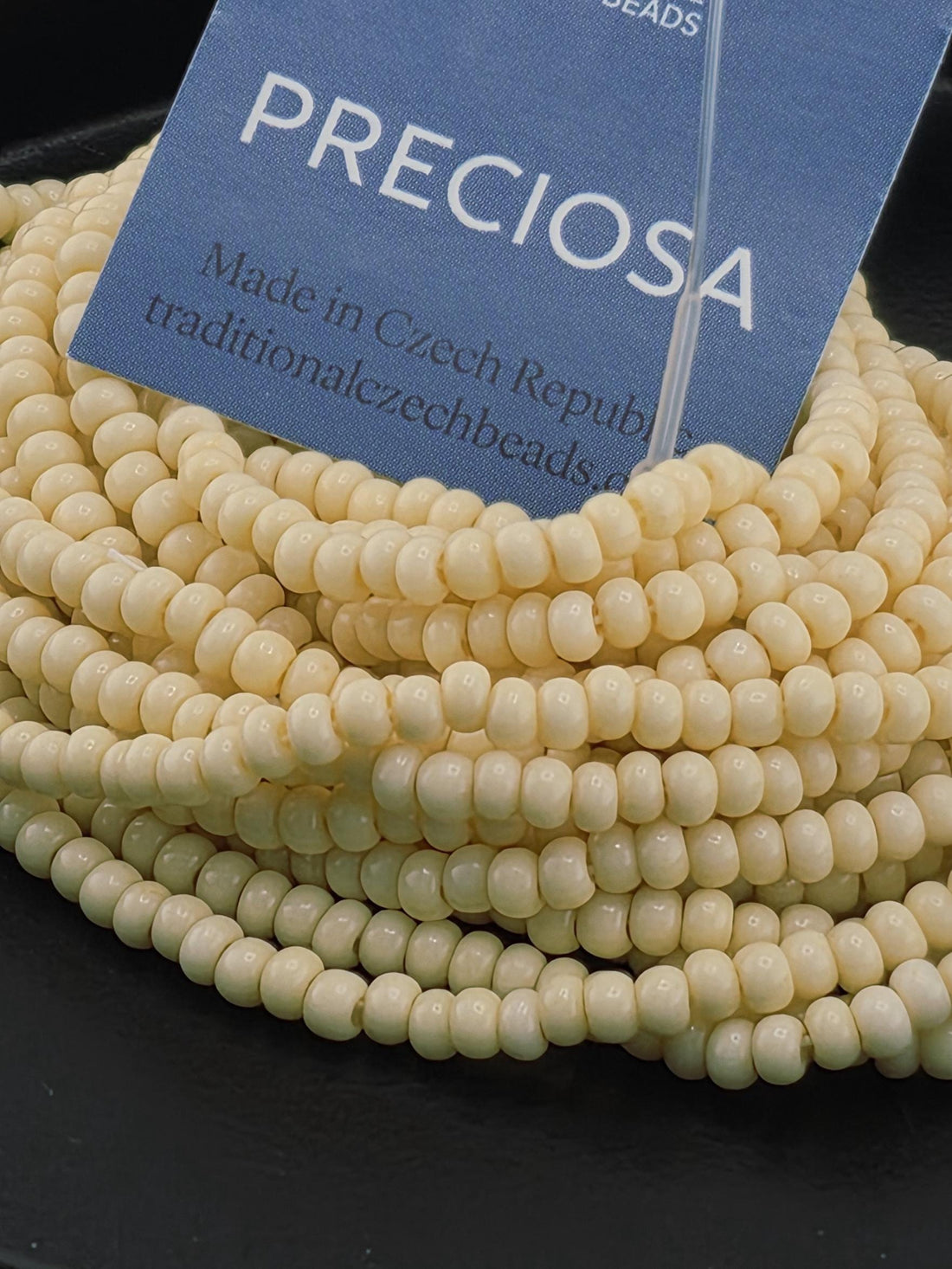 Preciosa 8/0 Seed Beads 8/0 Bone Opaque 6 (Half)~ 1675 Pcs - 37g Hank - Czech Glass Rocaille for Jewelry Making