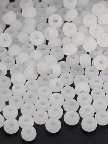 Preciosa 8/0 Seed Beads Frosted Matte White (Size 8/0 ) - 15g - Czech Glass Rocaille for Jewelry Making