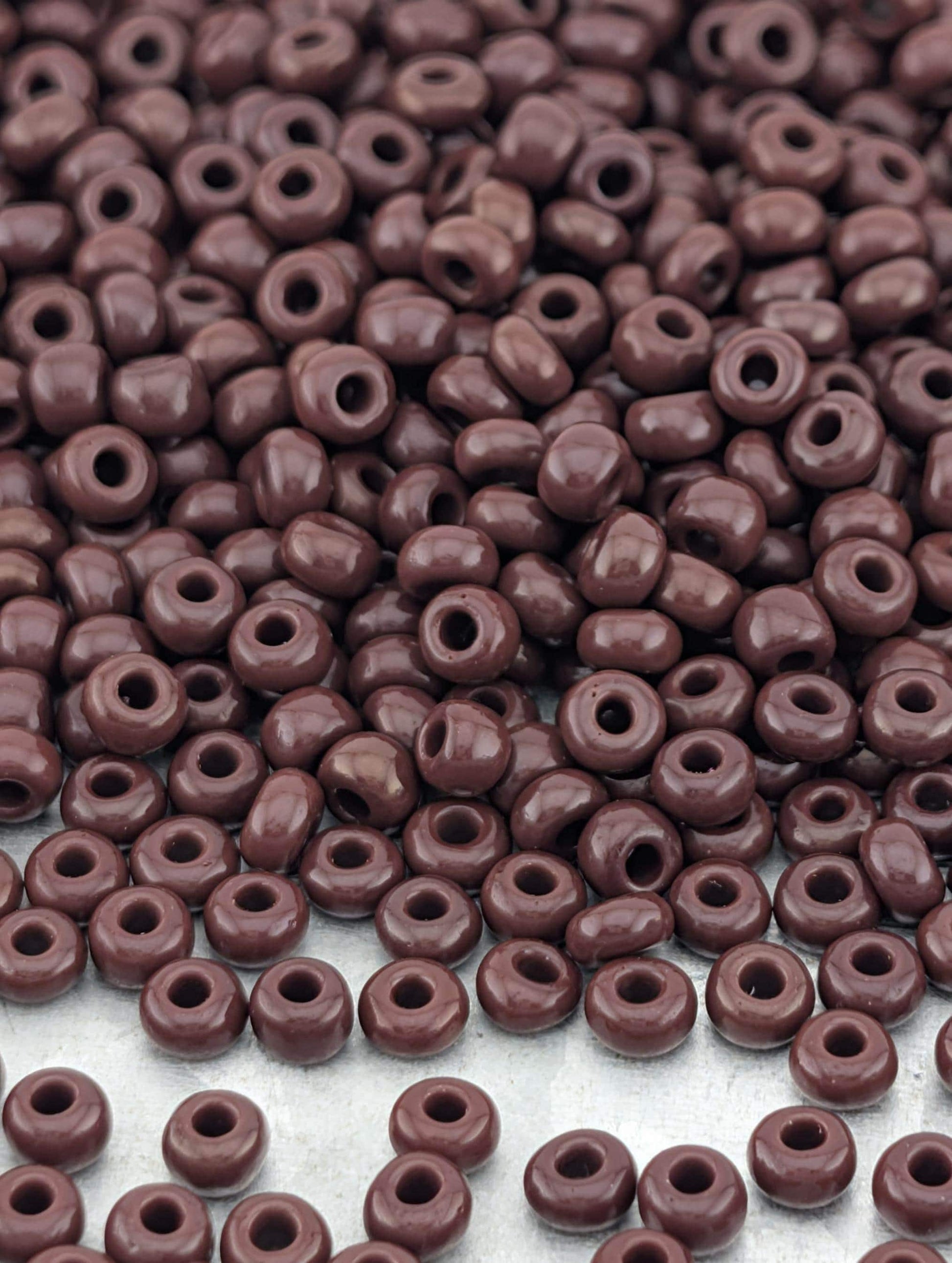 Preciosa 8/0 Seed Beads Opaque Dark Brown | Preciosa Ornela | Size 8/0 | ~630 Pcs - 15g - Czech Glass Rocaille for Jewelry Making