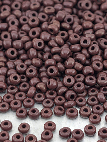 Preciosa 8/0 Seed Beads Opaque Dark Brown | Preciosa Ornela | Size 8/0 | ~630 Pcs - 15g - Czech Glass Rocaille for Jewelry Making