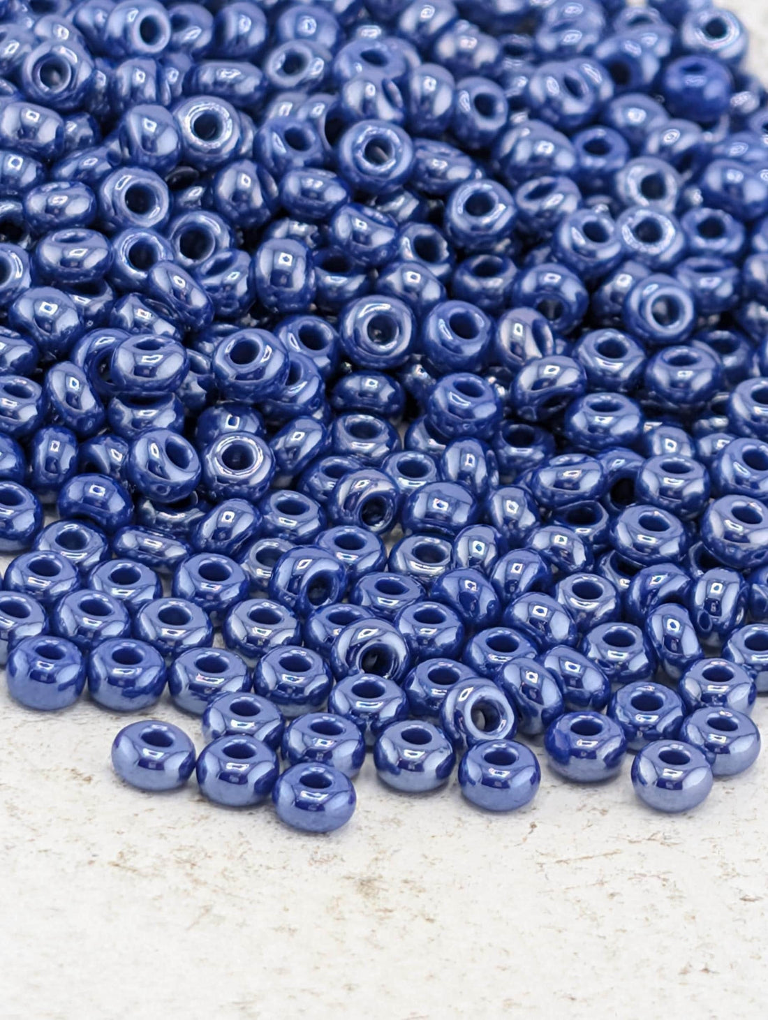 Preciosa 8/0 Seed Beads Opaque Luster Blue Size 8/0 - 15g - Czech Glass Rocaille for Jewelry Making