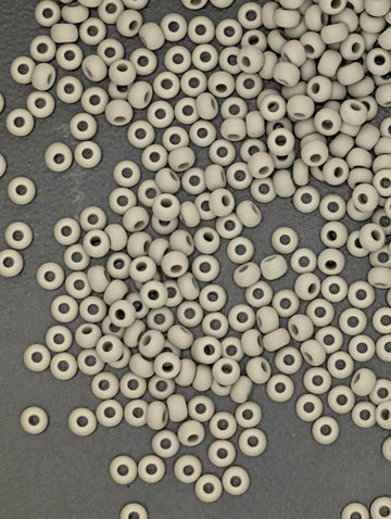 Preciosa 8/0 Seed Beads Matte Grey (Size 8/0 ) - 15g - Czech Glass Rocaille for Jewelry Making