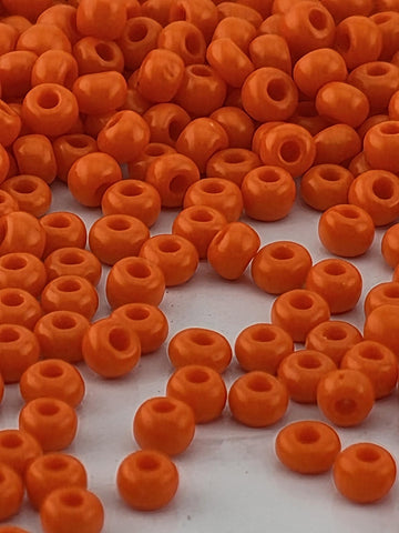 Preciosa 8/0 Seed Beads Opaque Dark Orange (Size 8/0 ~630 Pcs) - 15g - Czech Glass Rocaille for Jewelry Making