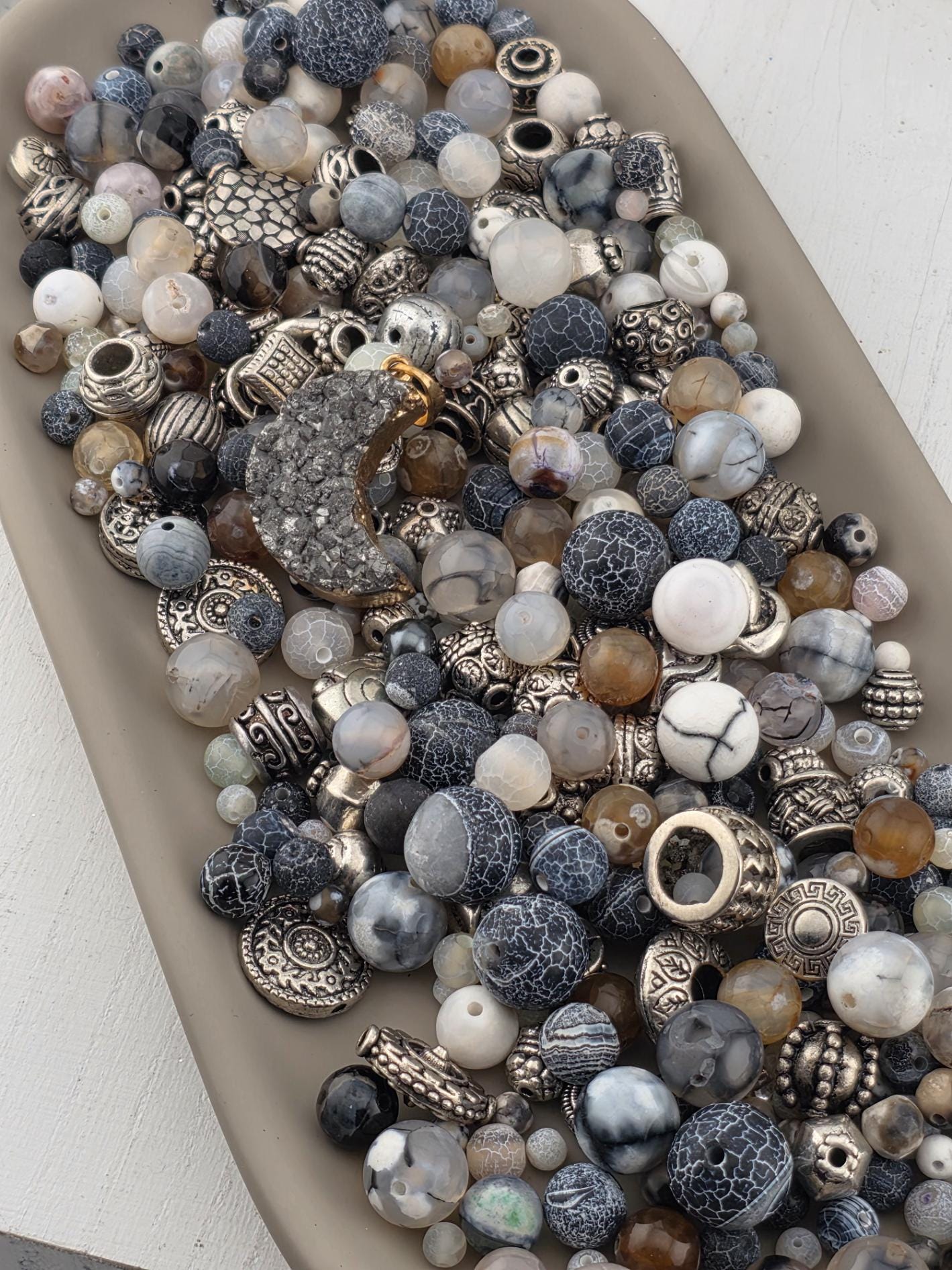 Exclusive "Inferno Agate" Gemstone Bead Mix - 2oz pkg