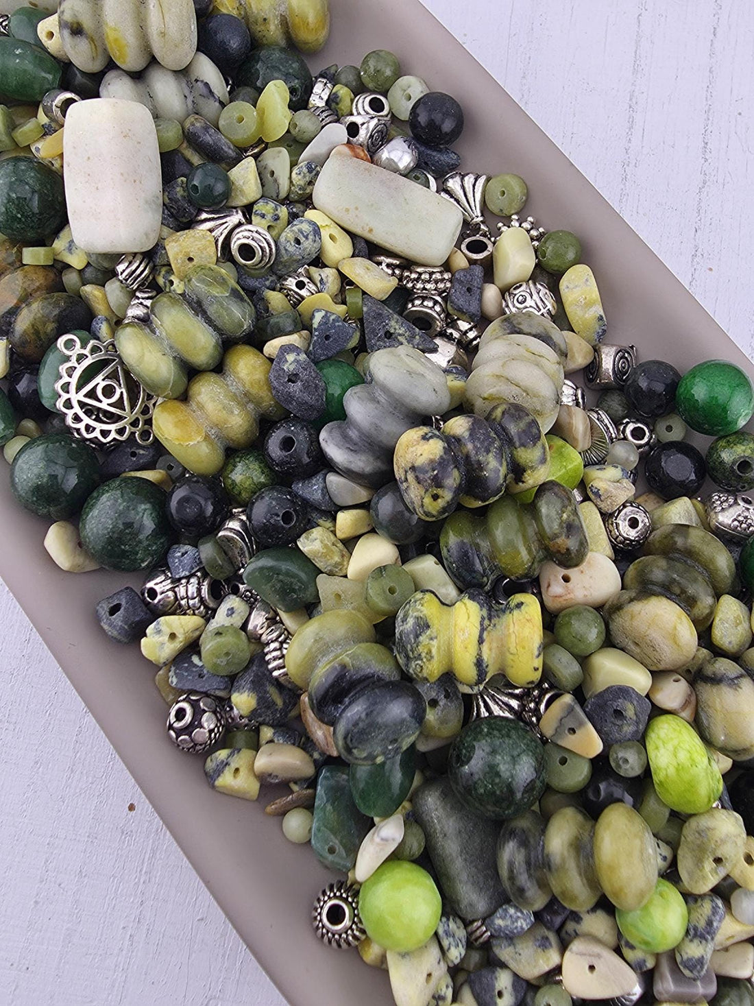 2 Ounce "Serpentine Swamp Gardens" Gemstone Bead Soup