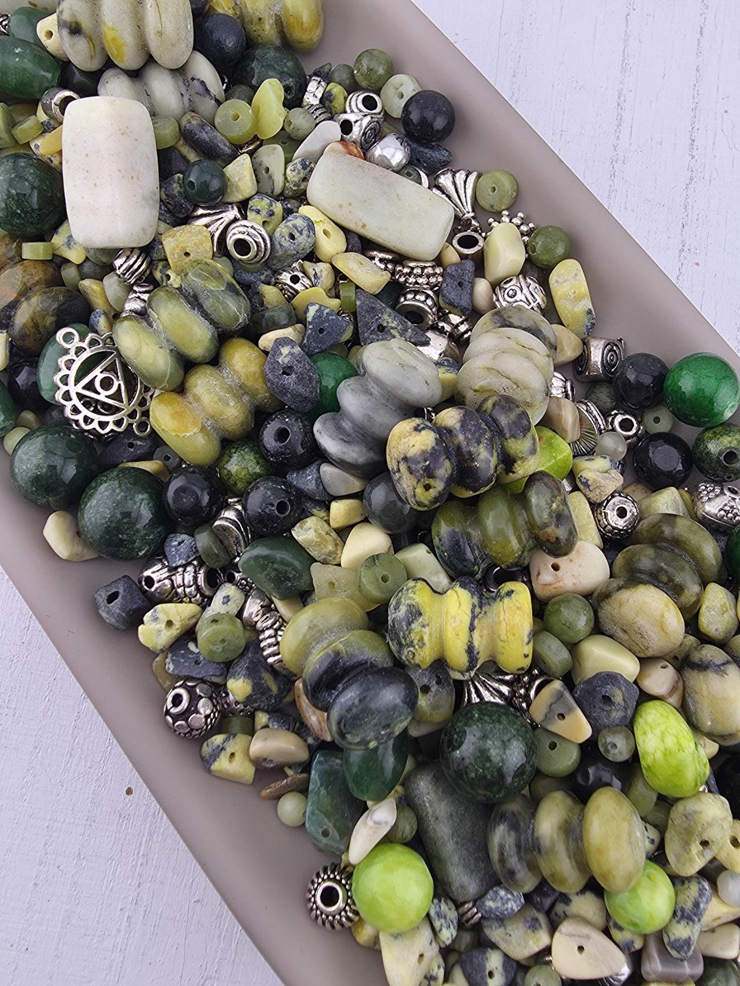 2 Ounce "Serpentine Swamp Gardens" Gemstone Bead Soup