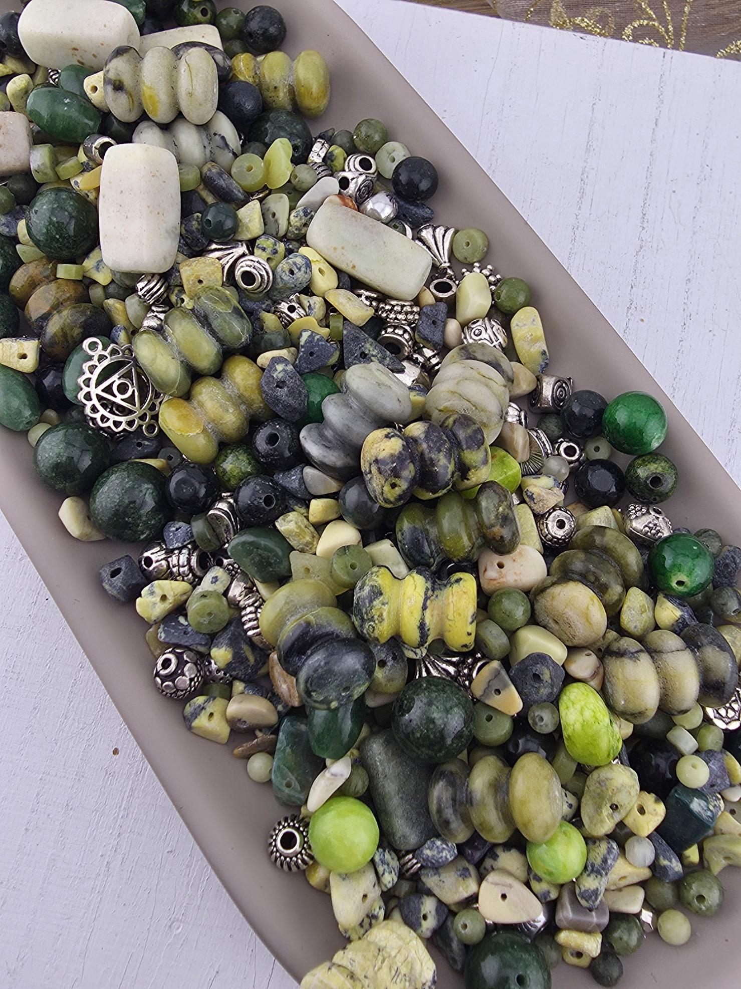 2 Ounce "Serpentine Swamp Gardens" Gemstone Bead Soup