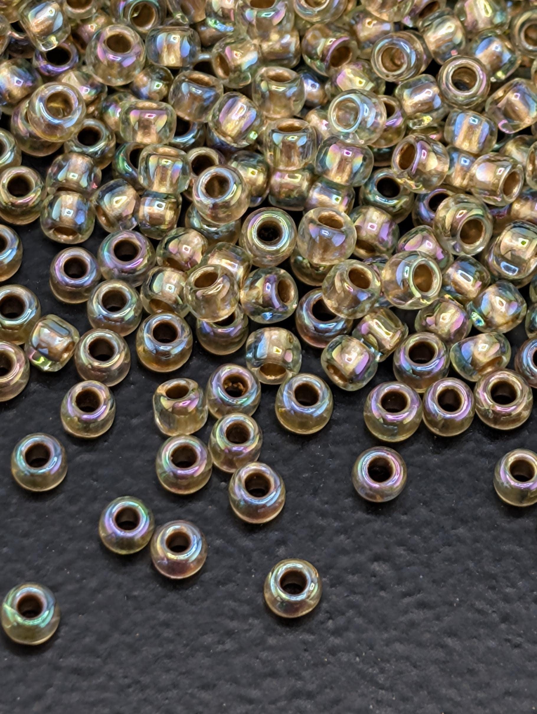 Gold-Lined Rainbow Lt Jonquil Size 11/0 Toho Round 2.5" tube