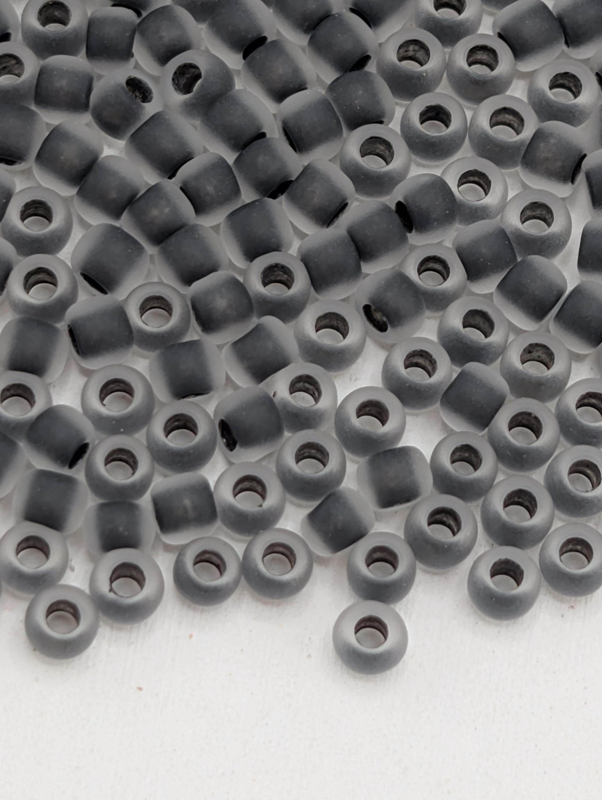 Inside-Color Frosted Crystal/Dk Opaque Purple-Lined Size 11/0 Toho Round 2.5" tube