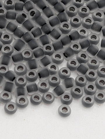 Inside-Color Frosted Crystal/Dk Opaque Purple-Lined Size 11/0 Toho Round 2.5" tube