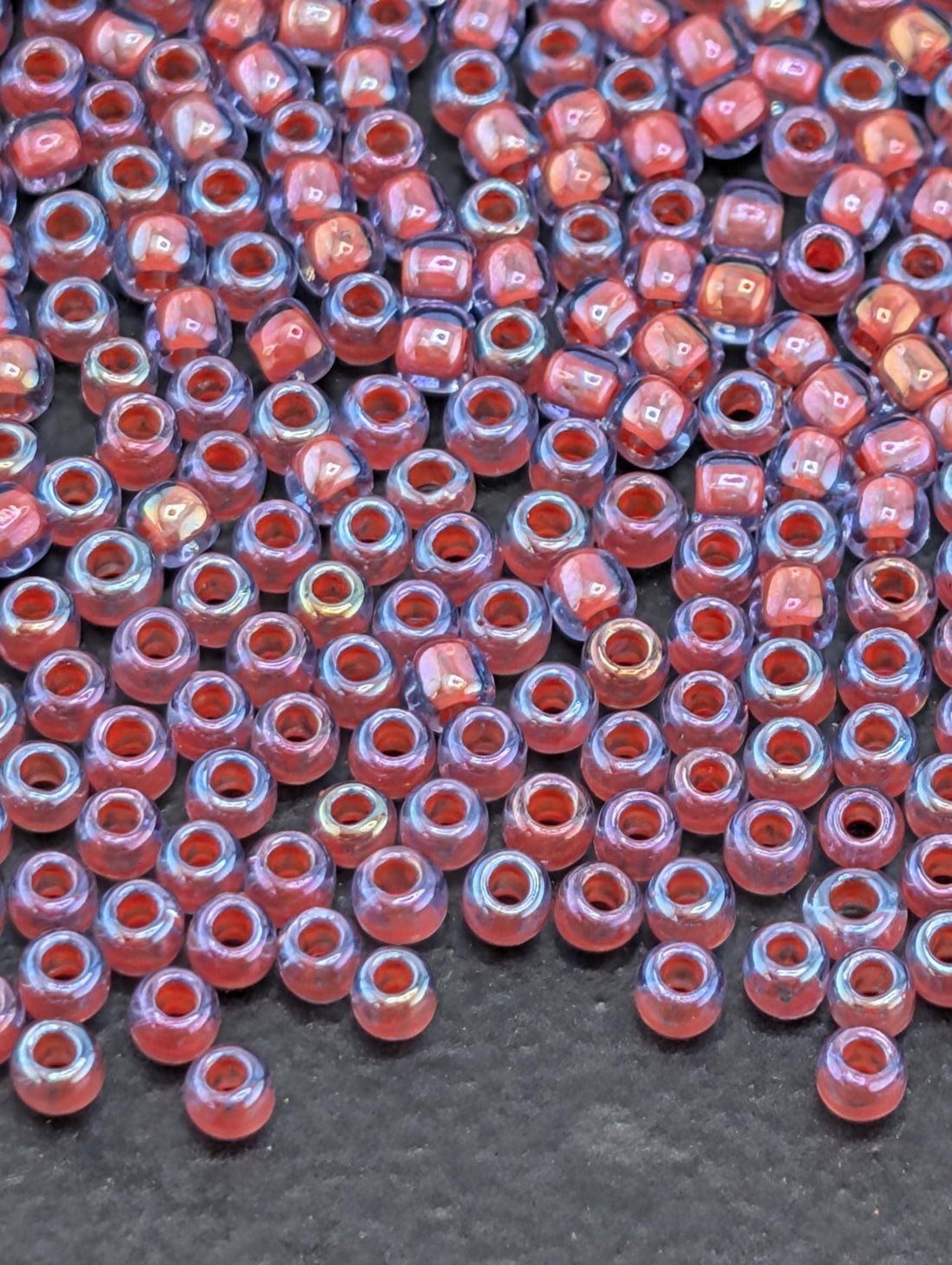 Inside-Color Lt Sapphire/Hyacinth-Lined Size 11/0 Toho Round 2.5" tube