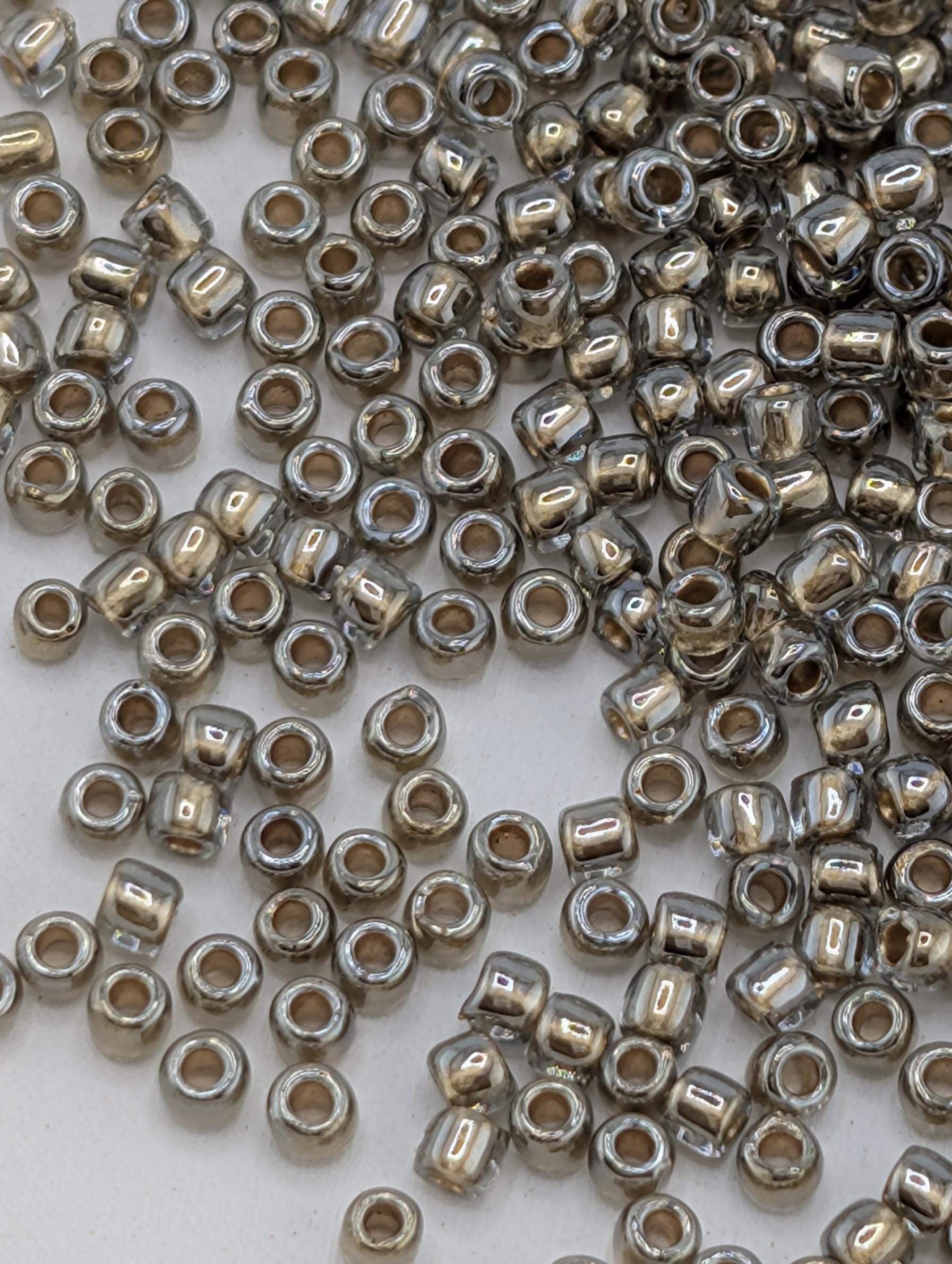 Gold-Lined Black Diamond Size 11/0 Toho Round 2.5" tube