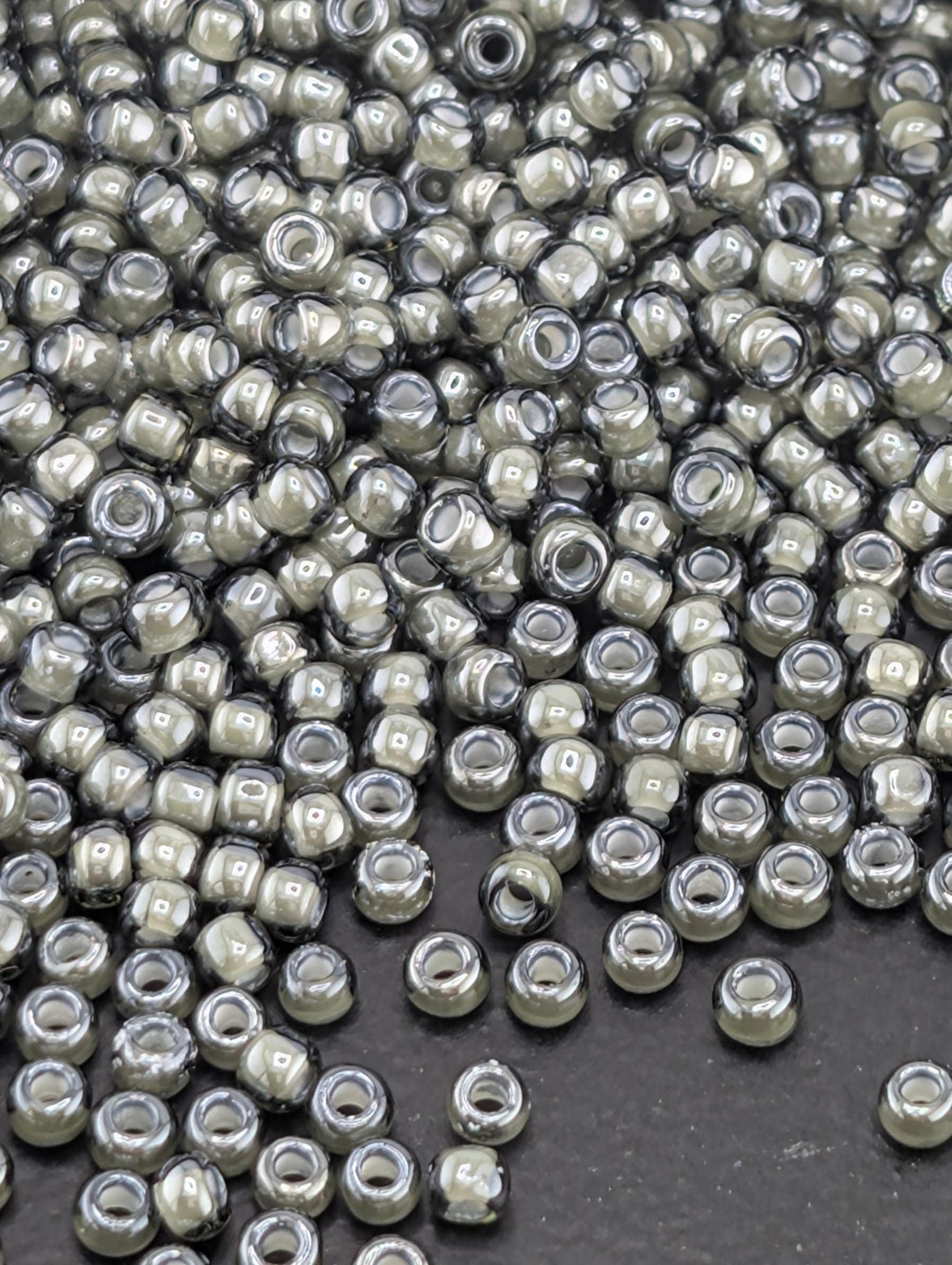 Inside-Color Black Diamond/White-Lined Size 11/0 Toho Round 2.5" tube