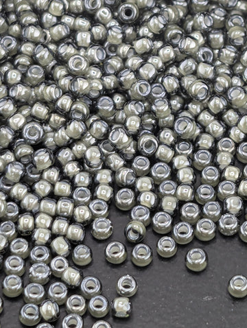 Inside-Color Black Diamond/White-Lined Size 11/0 Toho Round 2.5" tube