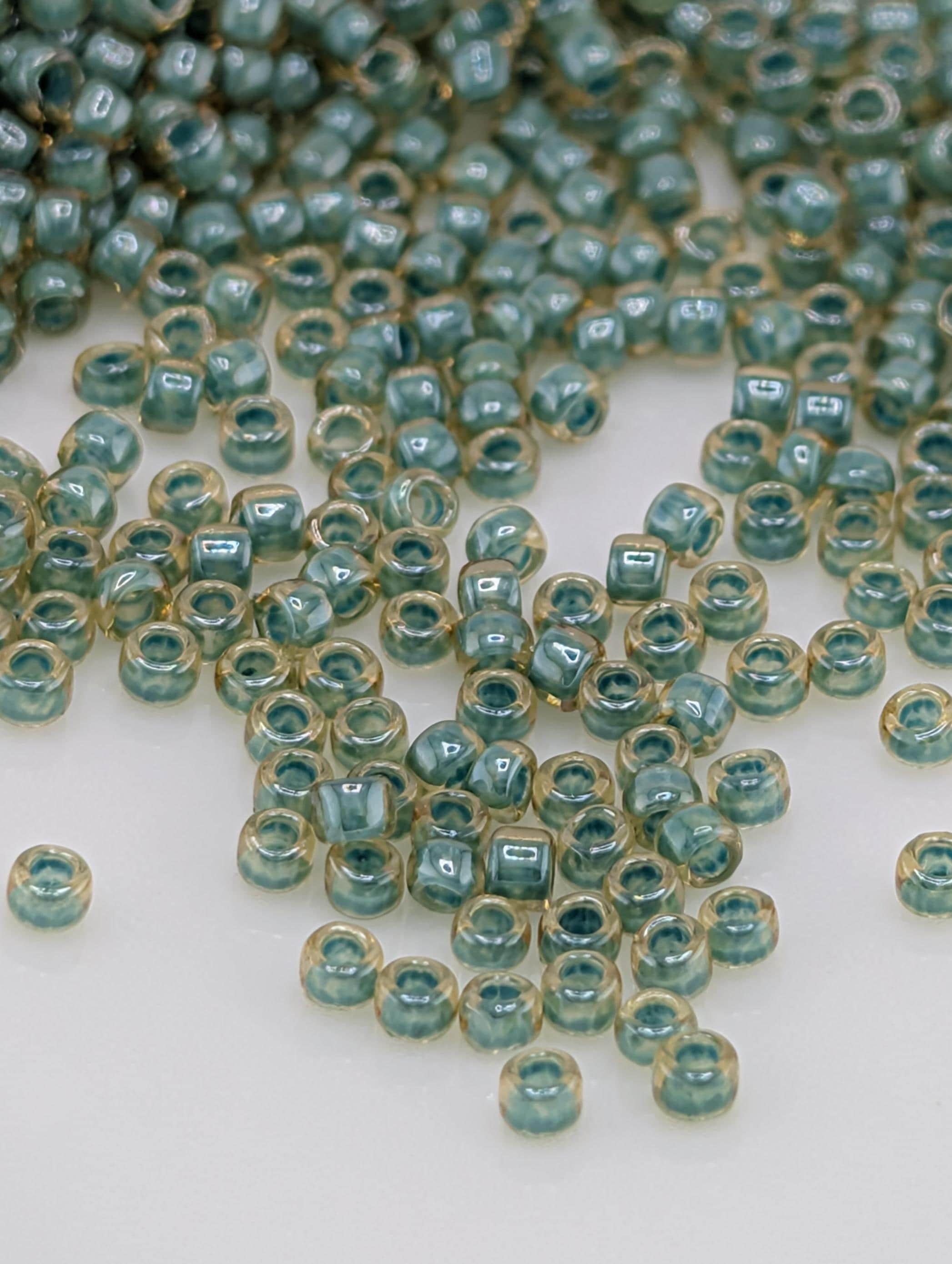 Inside-Color Topaz/Mint Julep-Lined Size 15/0 Toho Round 2.5" tube